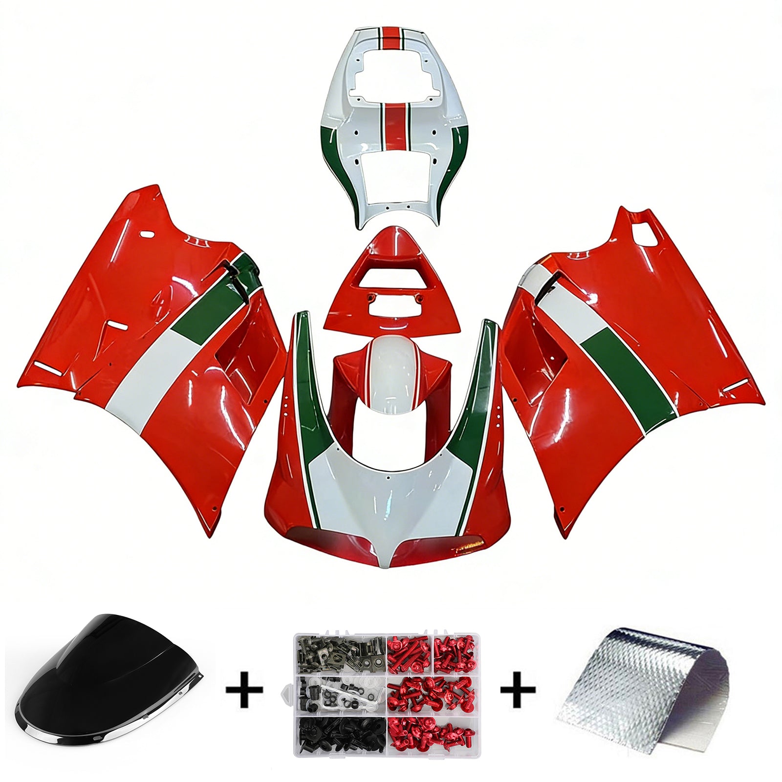 Fairings for 1996-2002 Ducati 996 Red White Infostrada Generic