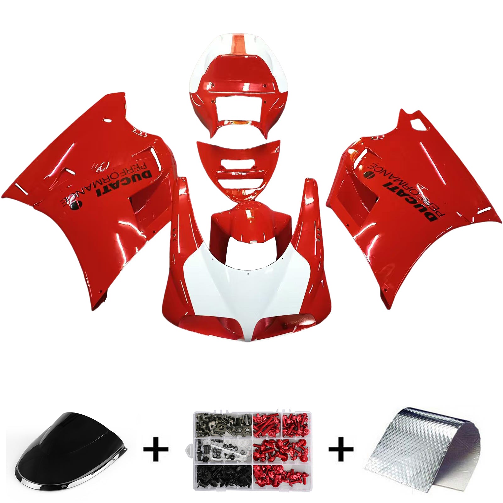 Fairings for 1996-2002 Ducati 996 Red White Ducati Performance Generic
