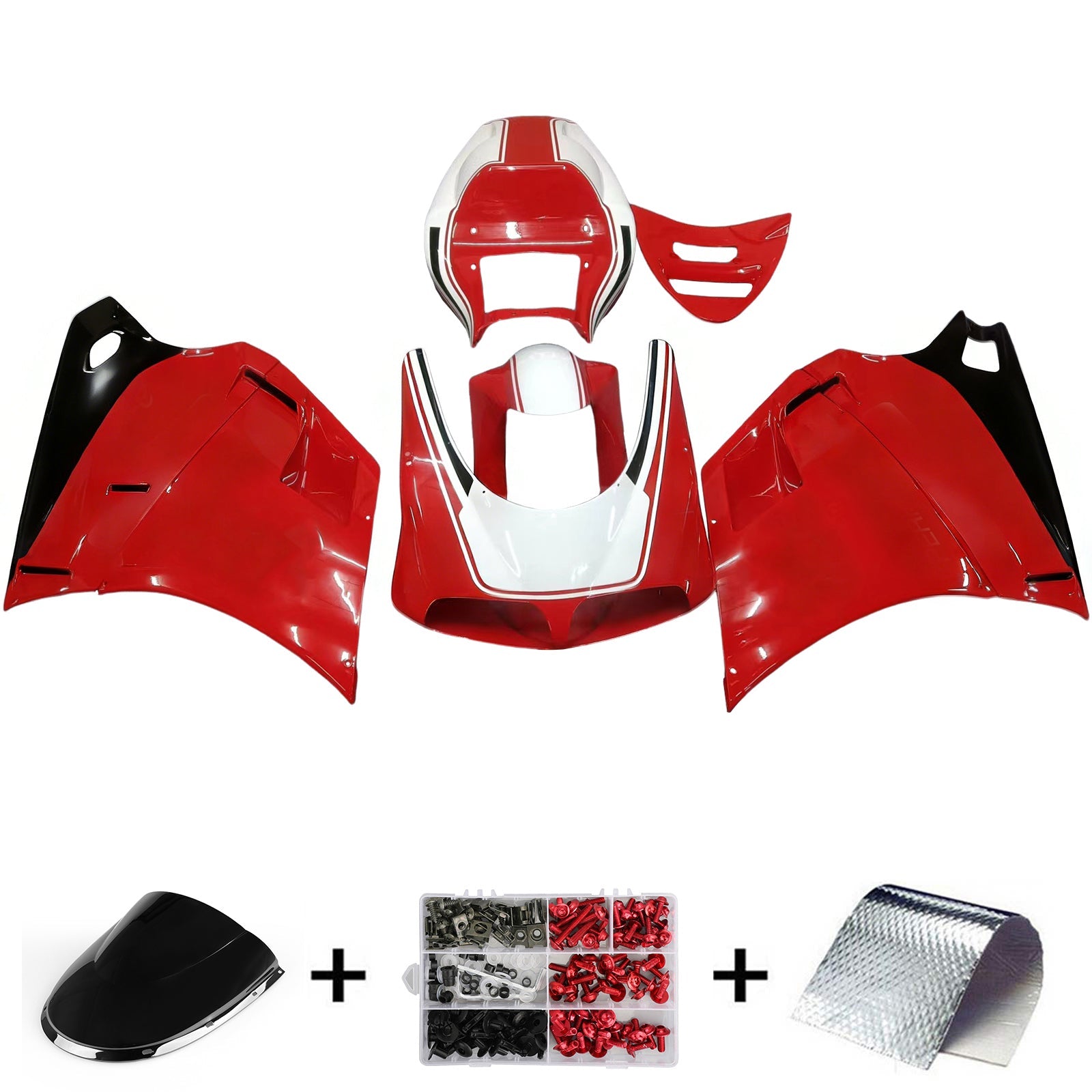 Kit carenado Carrocería ABS apto para Ducati 996 748 1996-2002 Genérico