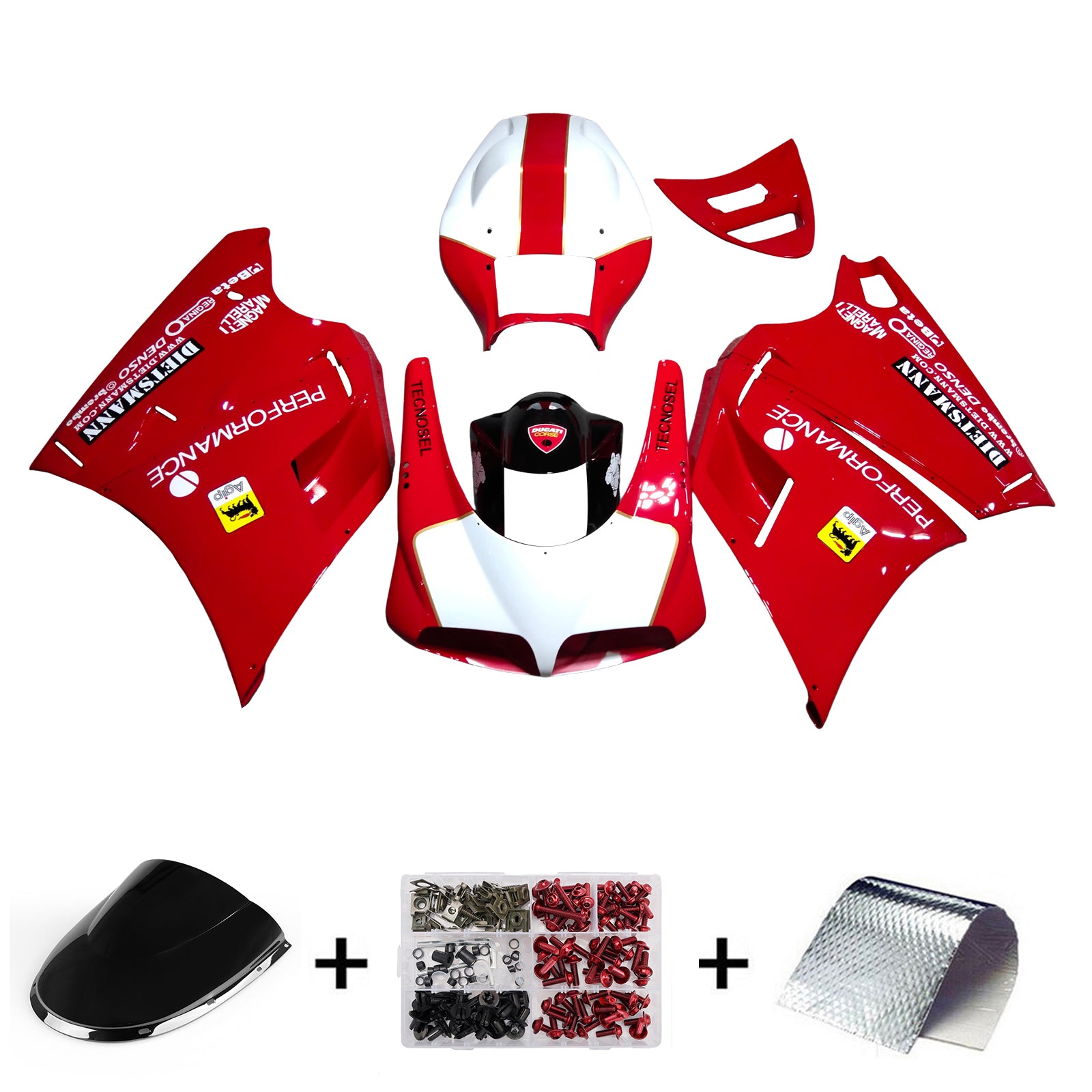 Kit carenado Carrocería ABS apto para Ducati 996 748 1996-2002 Genérico