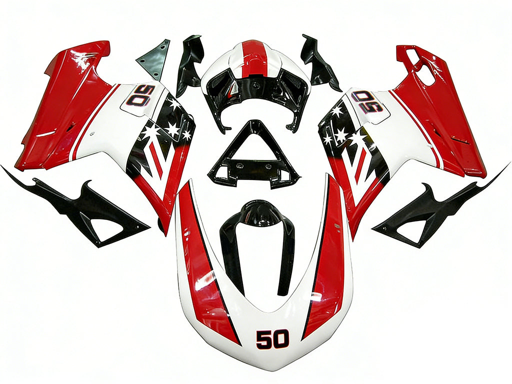 Fairings for 2007-2012 Ducati 1098 1198 848 Red & White Xerox No.50 Generic
