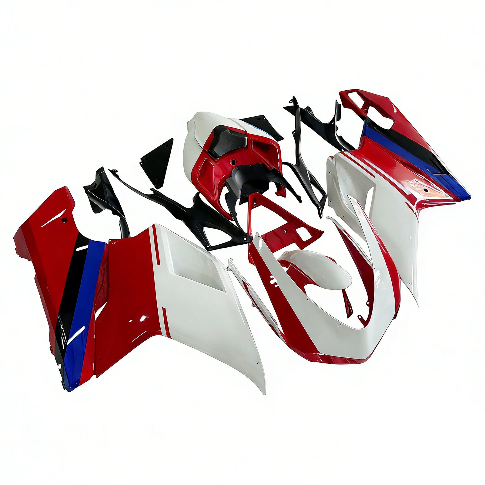 2007-2012 Ducati 1098 1198 848 화이트 & 레드 제록스 제네릭 페어링