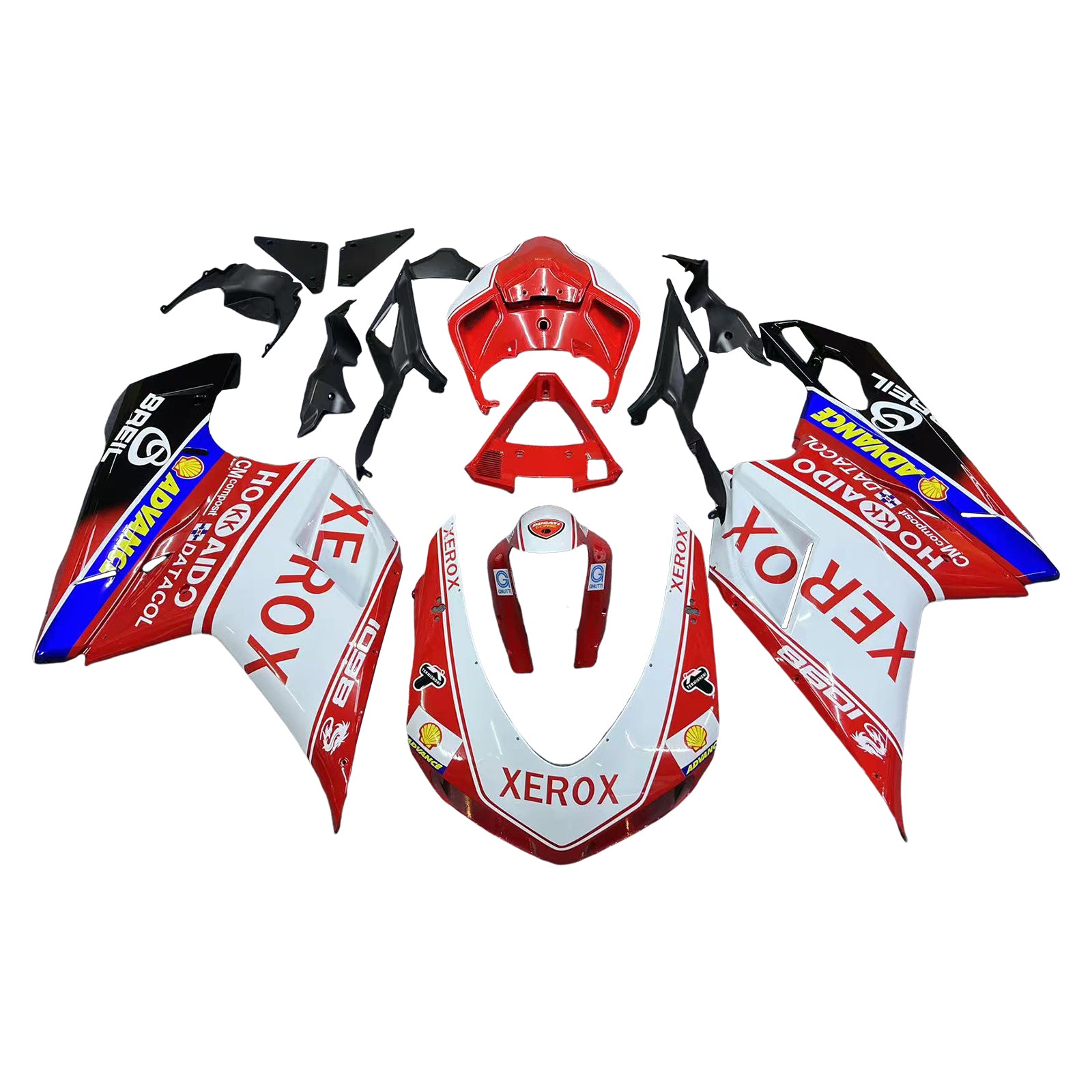 Fairings for 2007-2012 Ducati 1098 1198 848 Red & White Xerox Generic