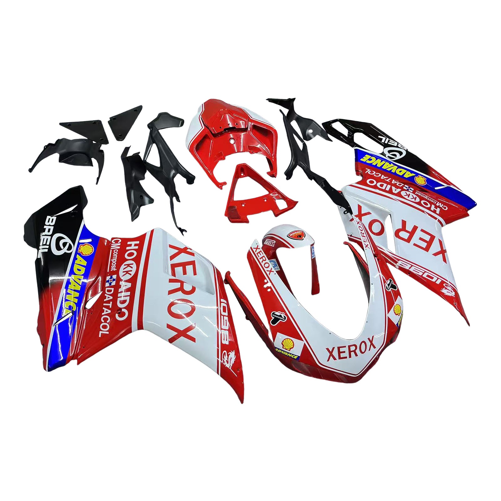 Fairings for 2007-2012 Ducati 1098 1198 848 Red & White Xerox Generic