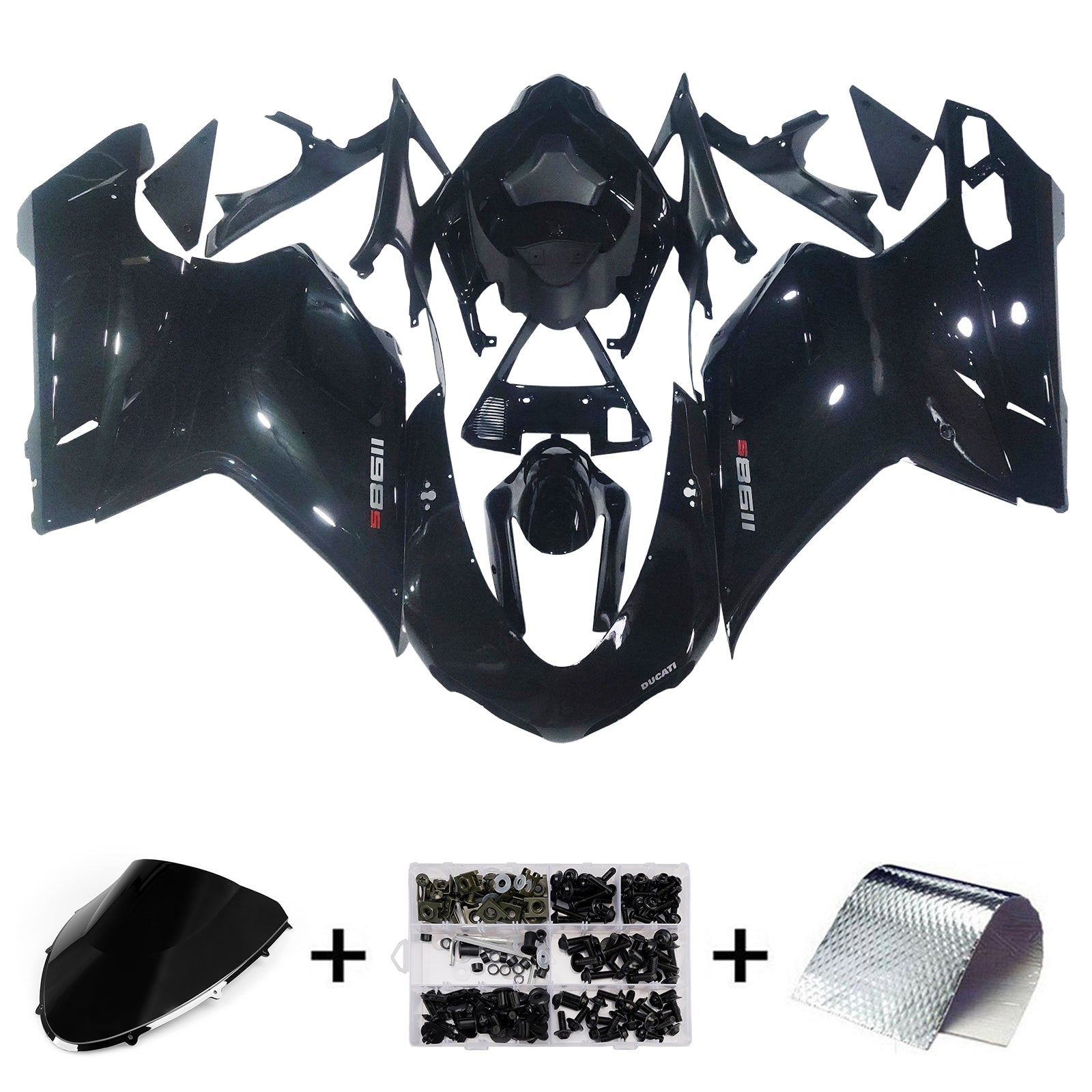 Fairings for 2007-2012 Ducati 1098 1198 848 Black 1198 Generic