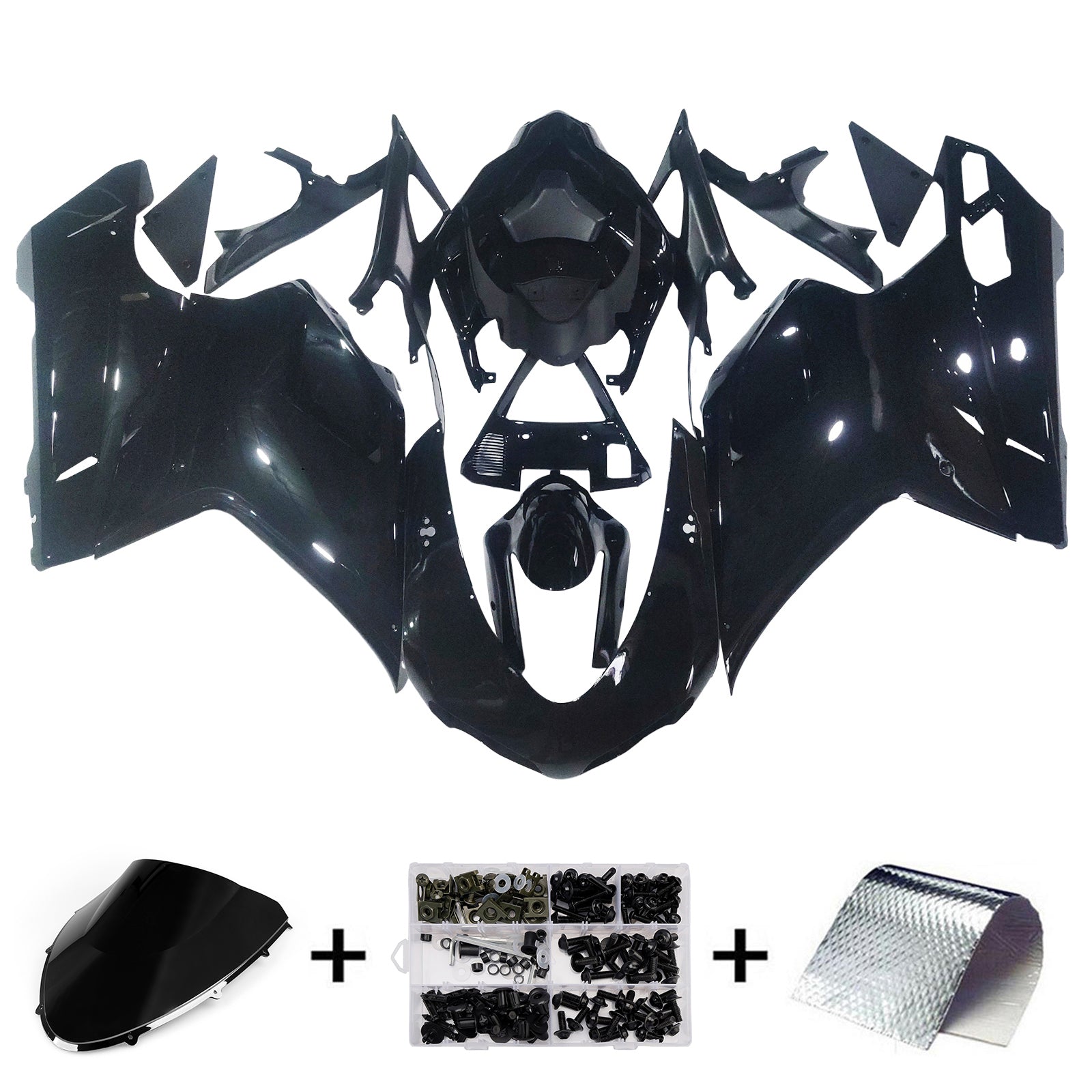 2007-2012 두카티 1098 1198 848 블랙 1198 제네릭 페어링