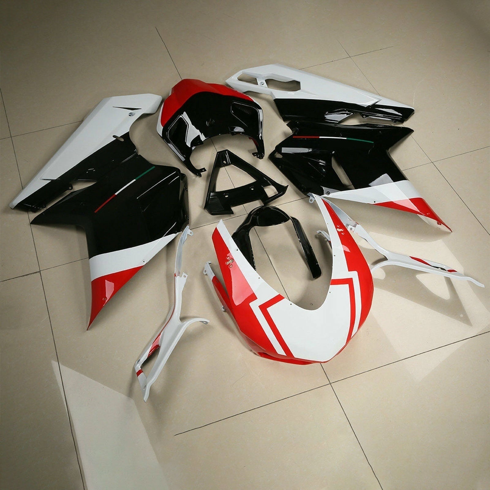 Kit de carrocería de carenado para DUCATI 1098 848 1198 2007-2012 2008 2009 Rojo Blanco Genérico