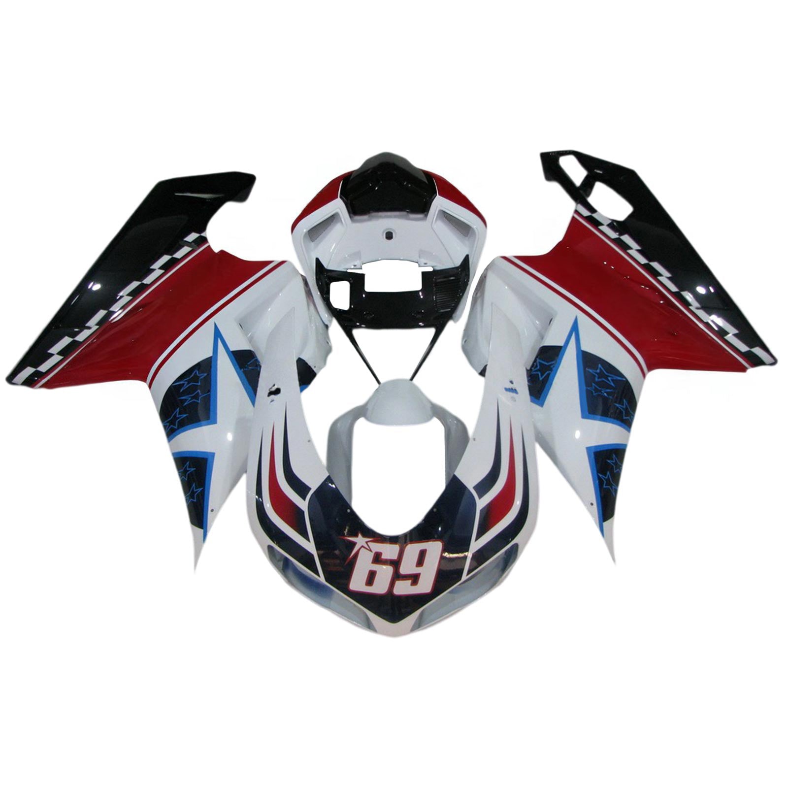 Ducati 1098 1198 848 2007-2011 Fairing Kit Bodywork ABS