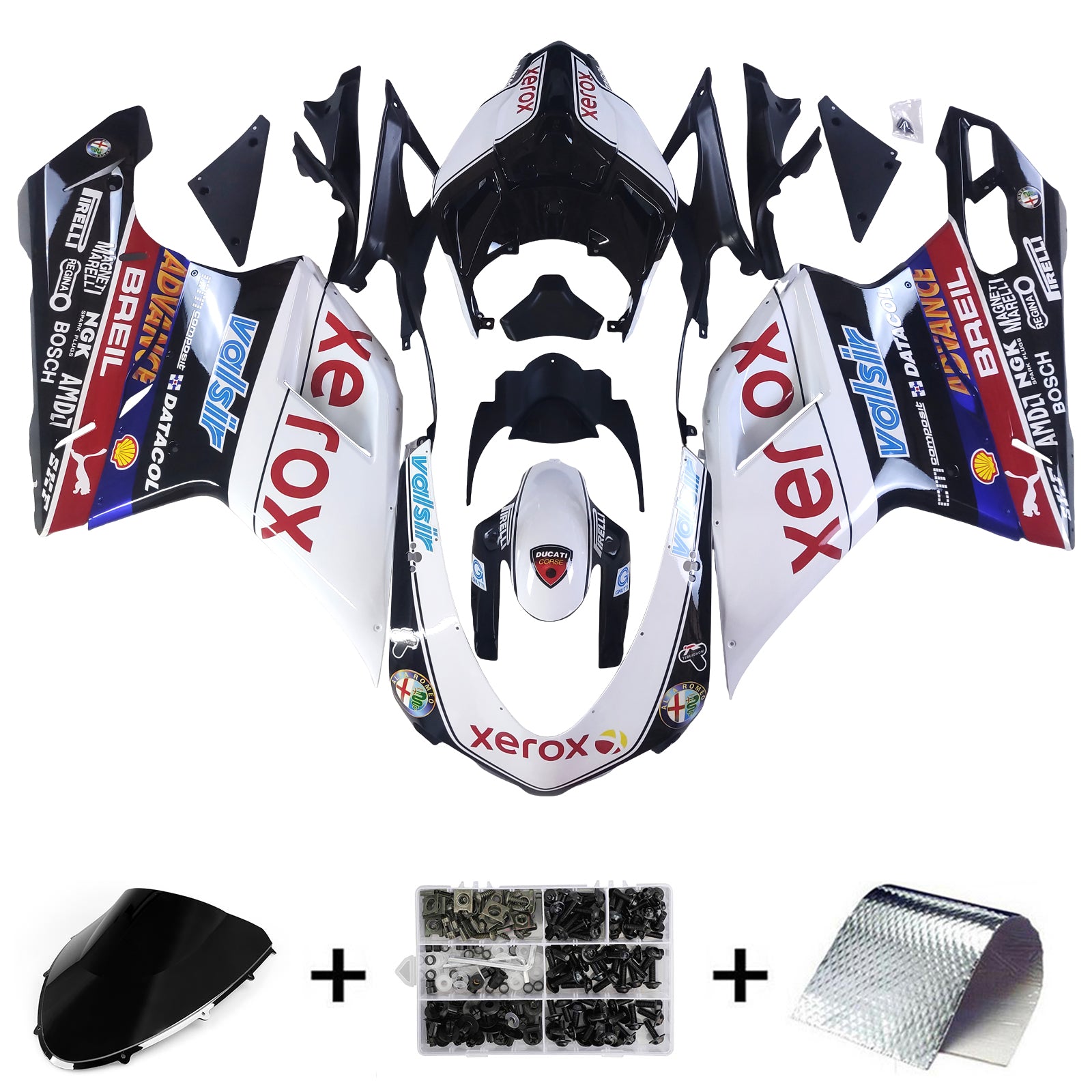 Ducati 1098 1198 848 2007-2011 Fairing Kit Bodywork ABS
