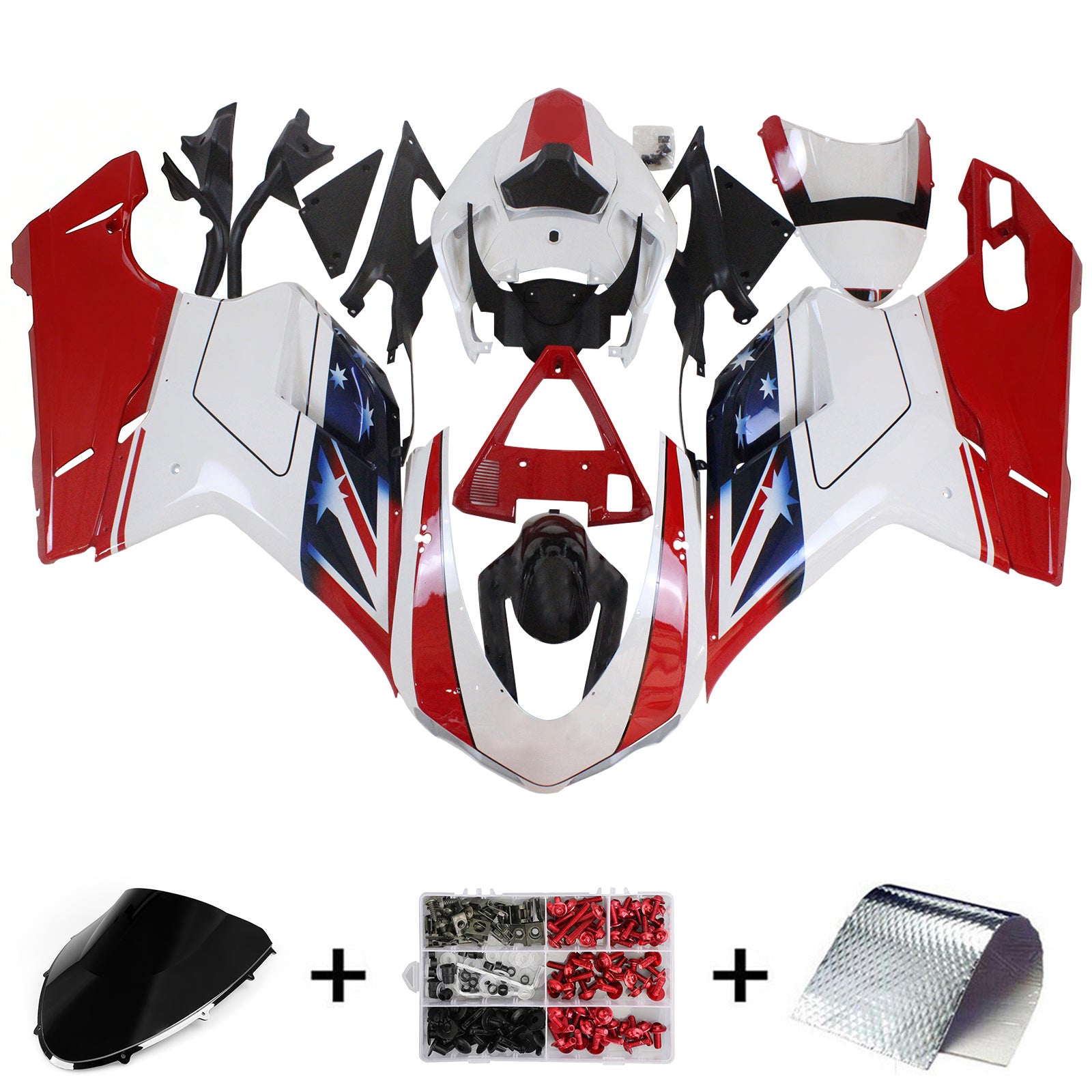 Fairing Kit Bodywork ABS fit For Ducati 1098 1198 848 2007-2011