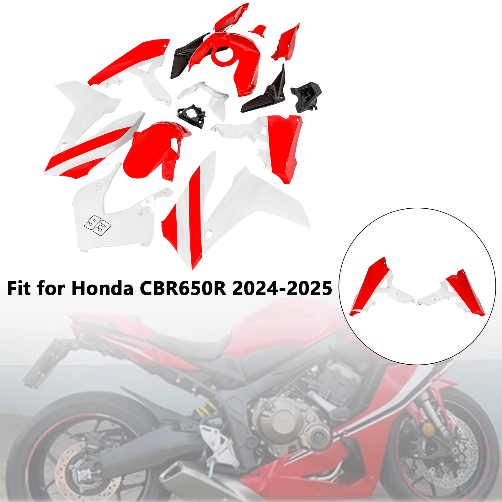 Injection ABS Plastic Bodywork Fairing Kit for Honda CBR650R 2024-2025 02#