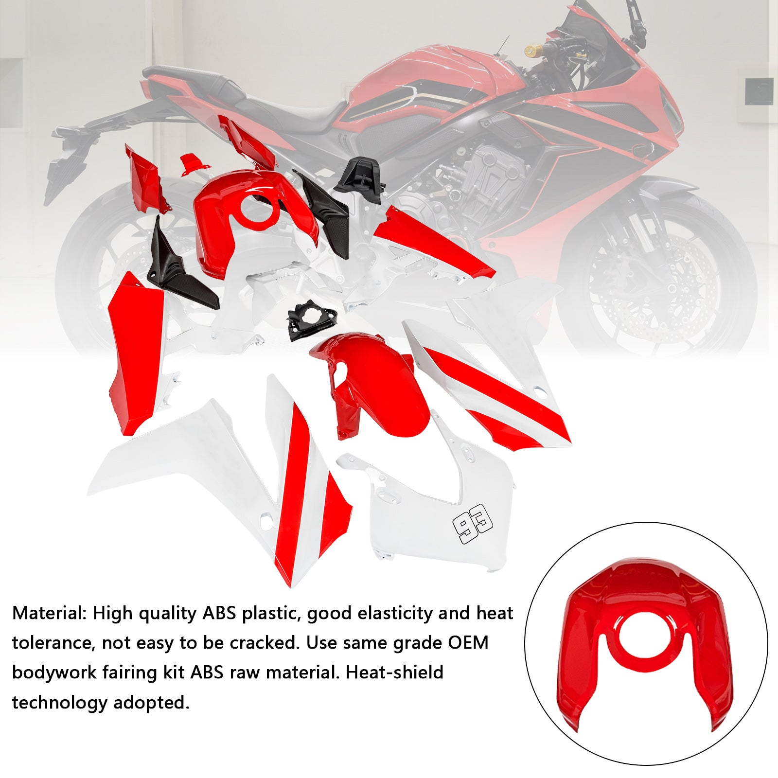 Injection ABS Plastic Bodywork Fairing Kit for Honda CBR650R 2024-2025 02#