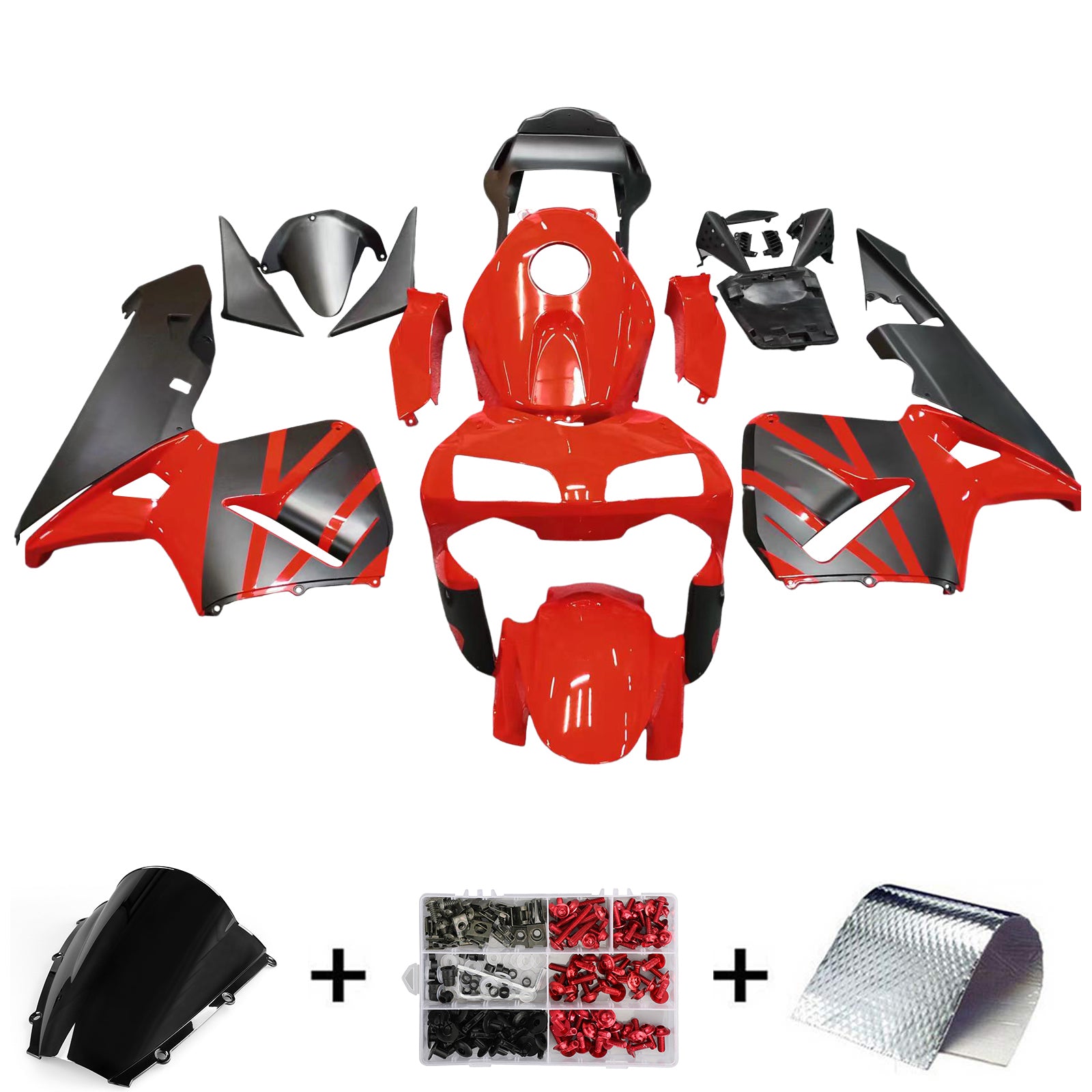 Fairings 2003-2004 Honda CBR 600 RR Red & Black Honda Generic