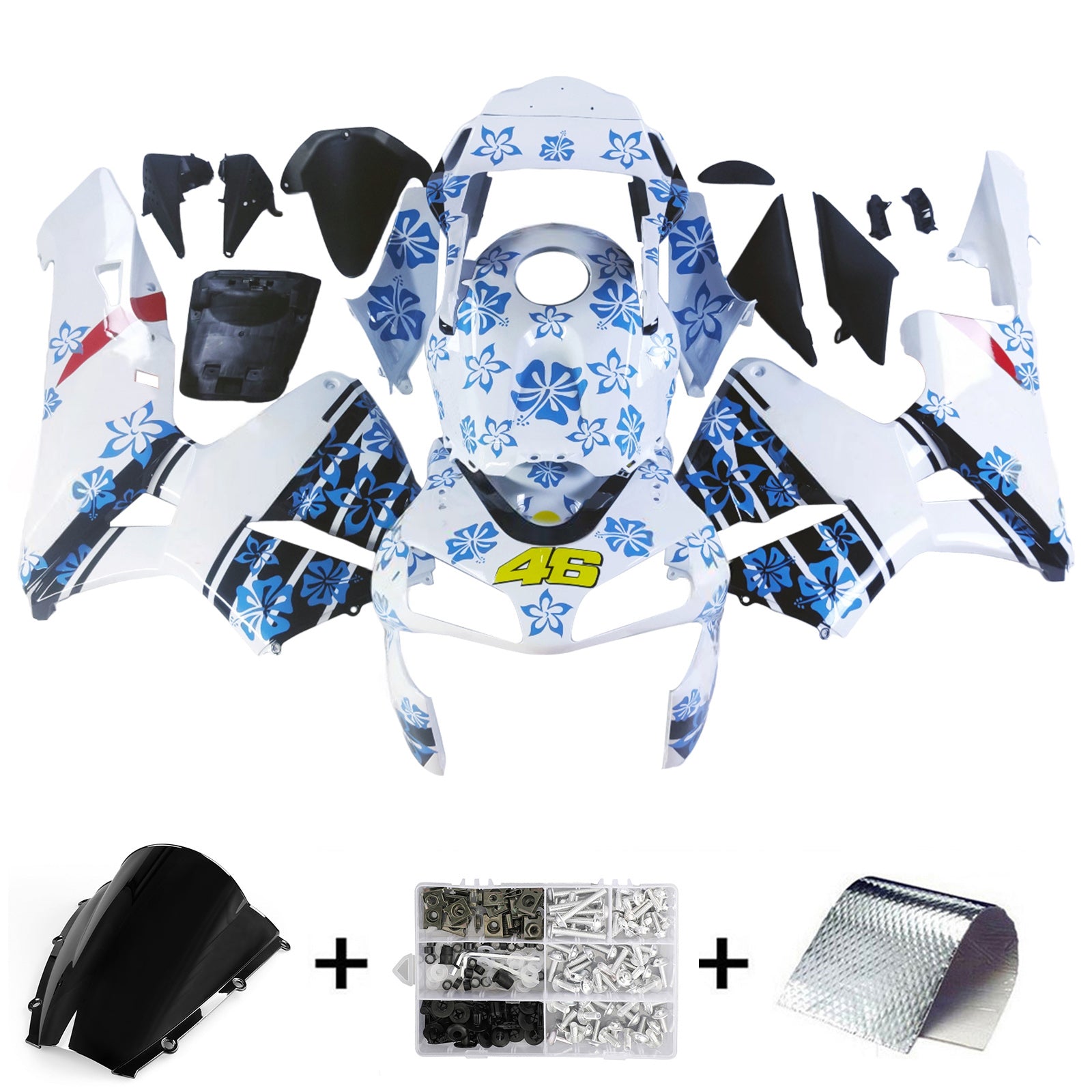 Carenados 2003-2004 Honda CBR 600 RR multicolor floral genérico