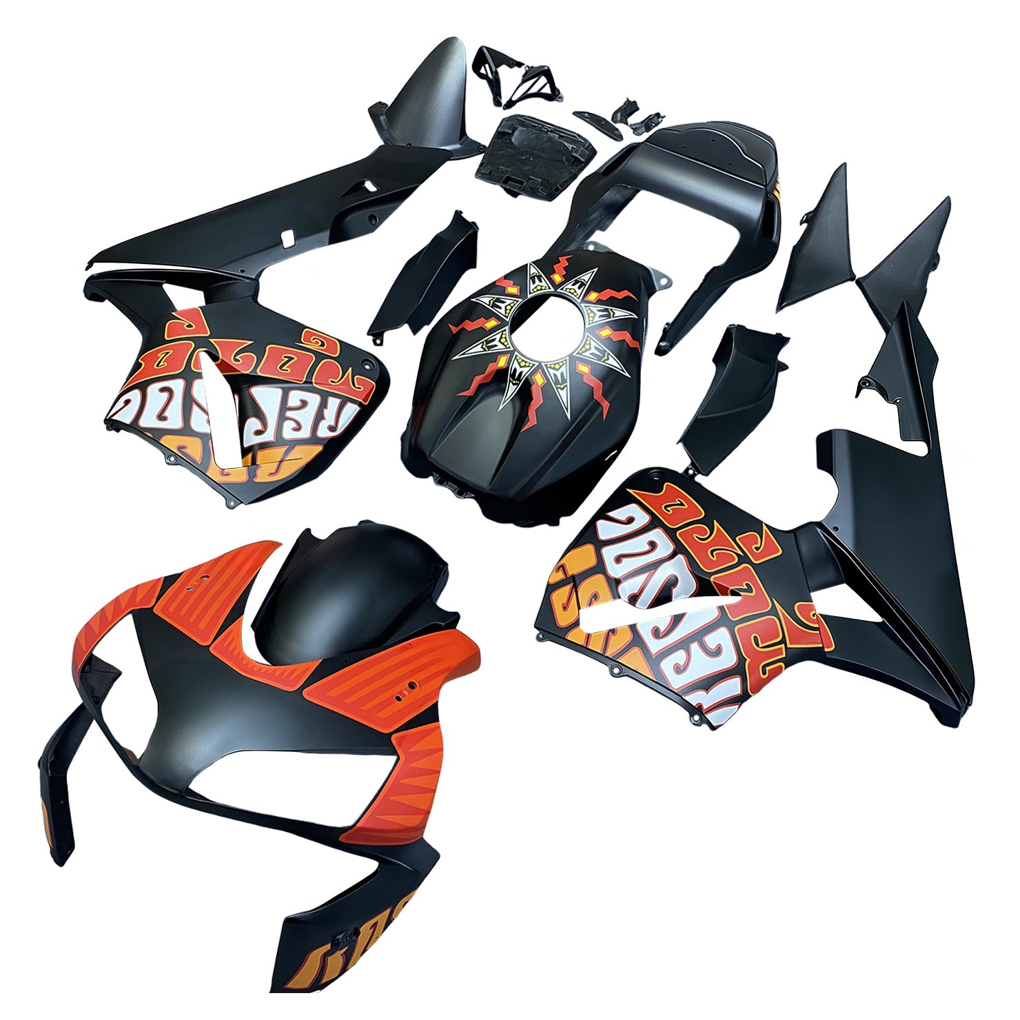 페어링 2003-2004 혼다 CBR 600 RR 블랙 매트 발렌티노 로시 모토 제네릭