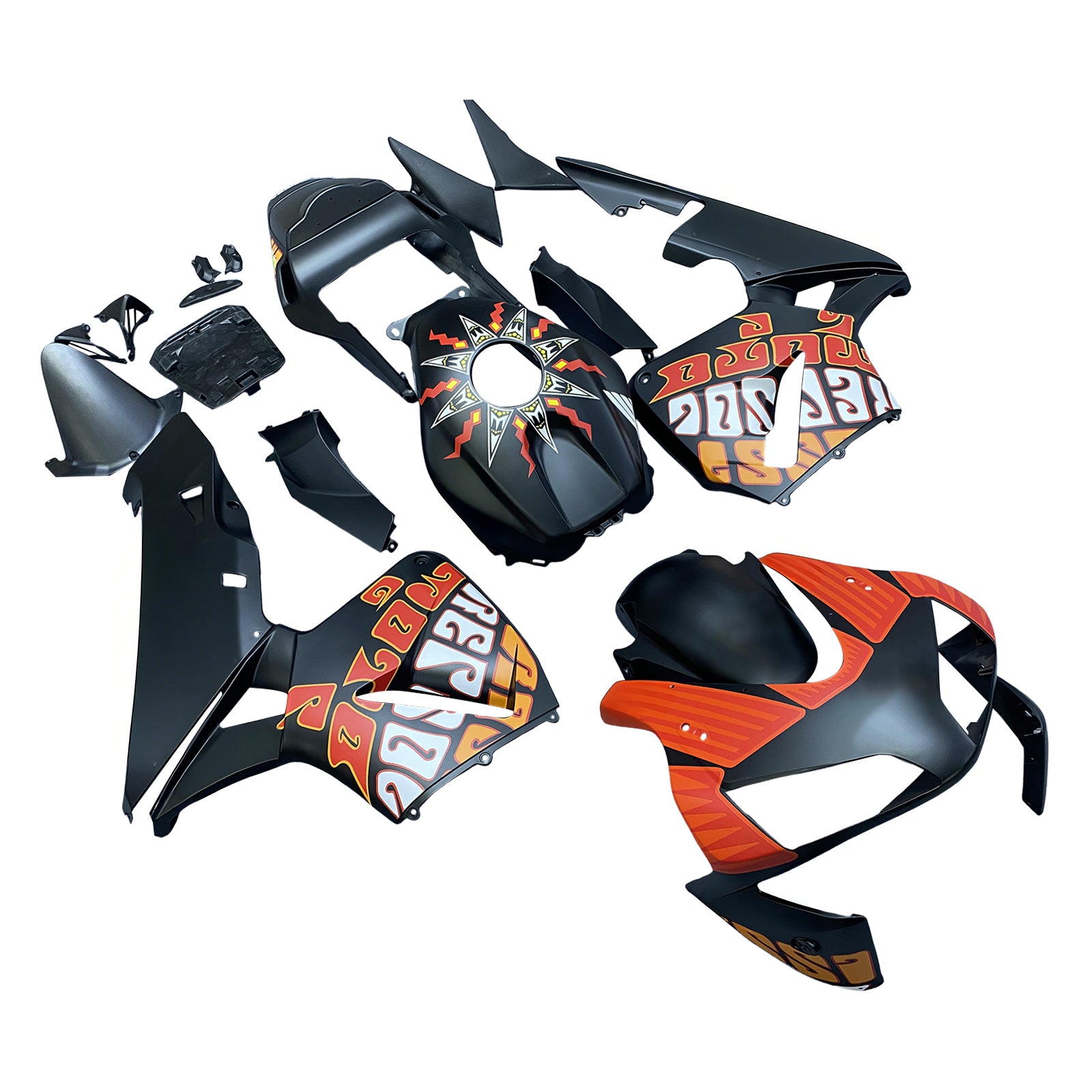 페어링 2003-2004 혼다 CBR 600 RR 블랙 매트 발렌티노 로시 모토 제네릭