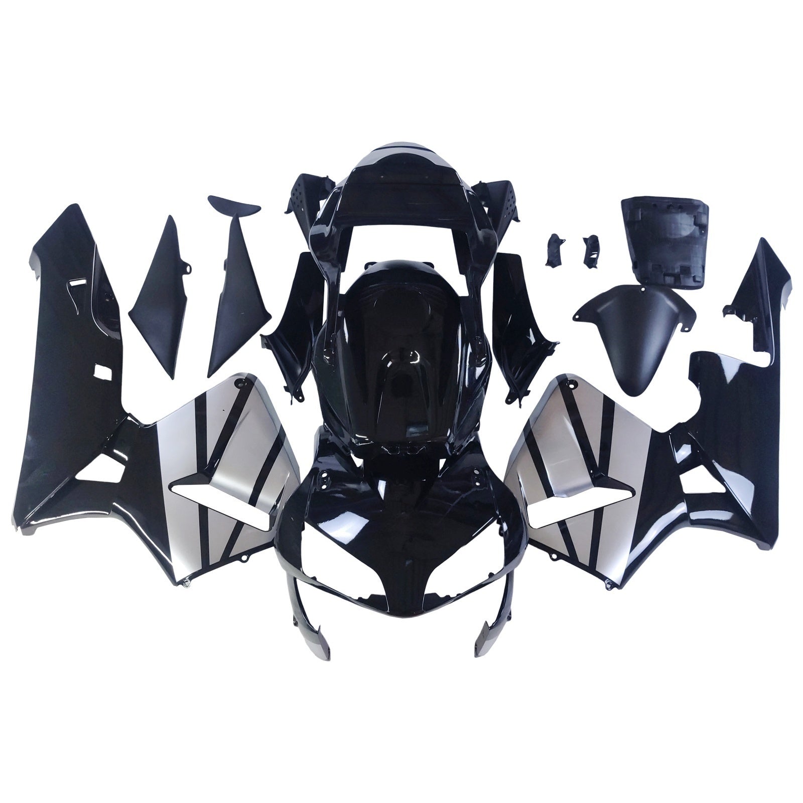 Fairings 2003-2004 Honda CBR 600 RR Black & Silver CBR Racing Generic