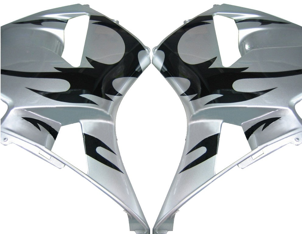 Fairings 2003-2004 Honda CBR 600 RR Silver & Black Tribal Tatoo Generic