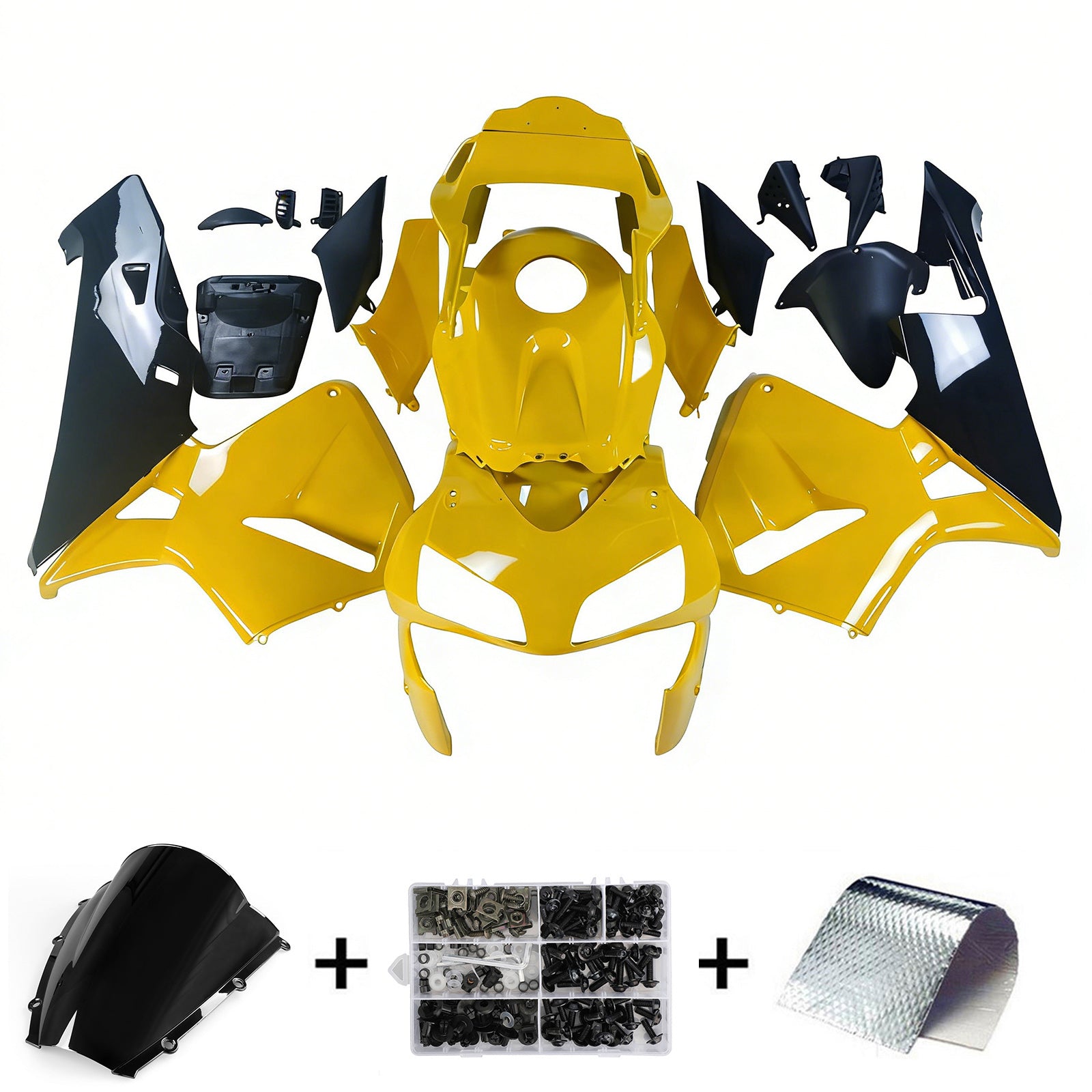 Fairings 2003-2004 Honda CBR 600 RR Yellow & Black Honda Generic