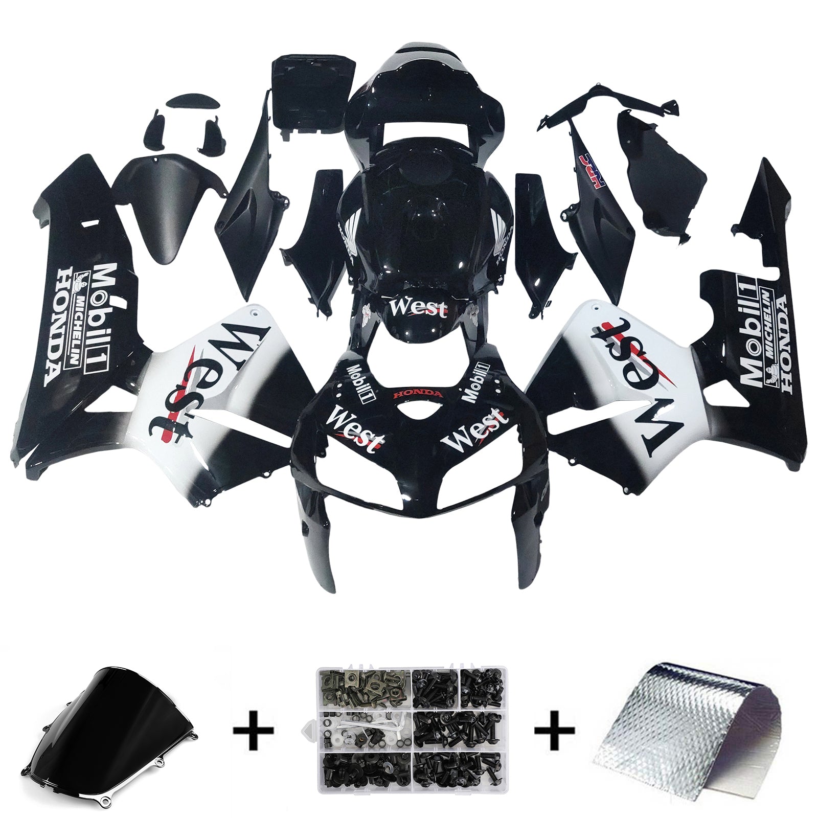 Fairings 2005-2006 Honda CBR 600 RR Black West Generic