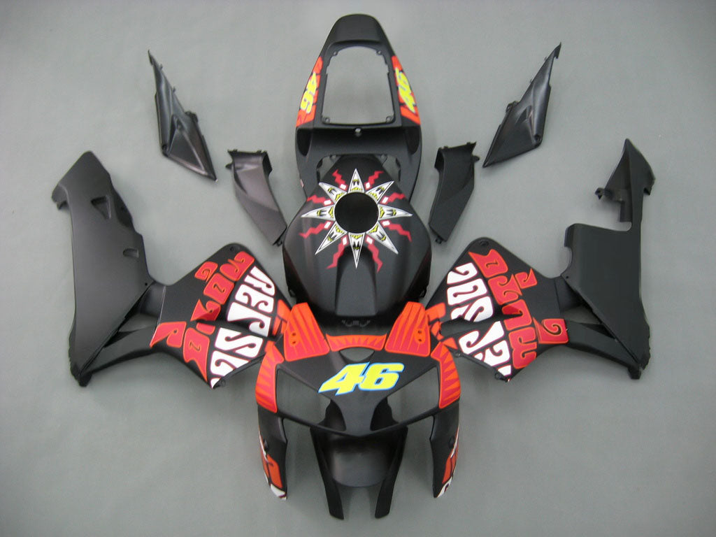 Fairings 2005-2006 Honda CBR 600 RR Black Matte Valentino Rossi Generic