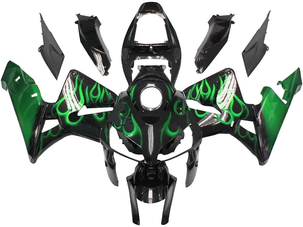 Fairings Honda CBR 600 RR Black & Green Flame (2005-2006) Generic