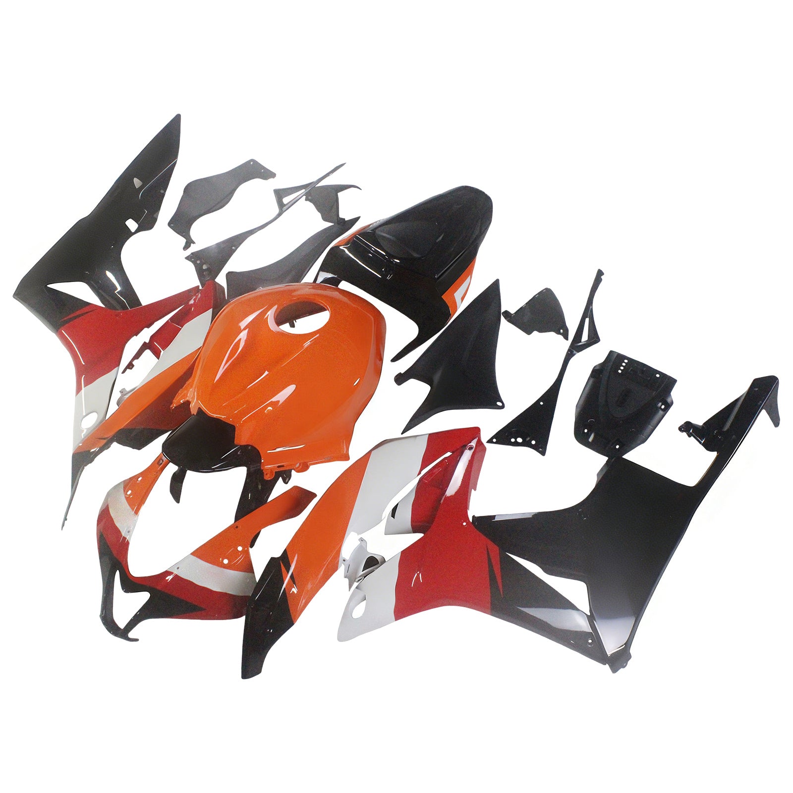 Fairings 2007-2008 Honda CBR 600 RR Black & Orange Repsol Generic