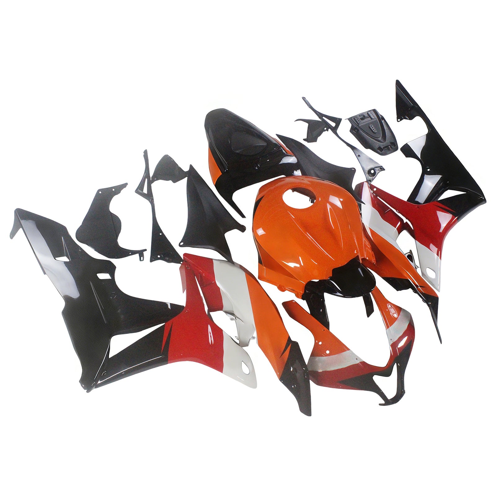 Fairings 2007-2008 Honda CBR 600 RR Black & Orange Repsol Generic