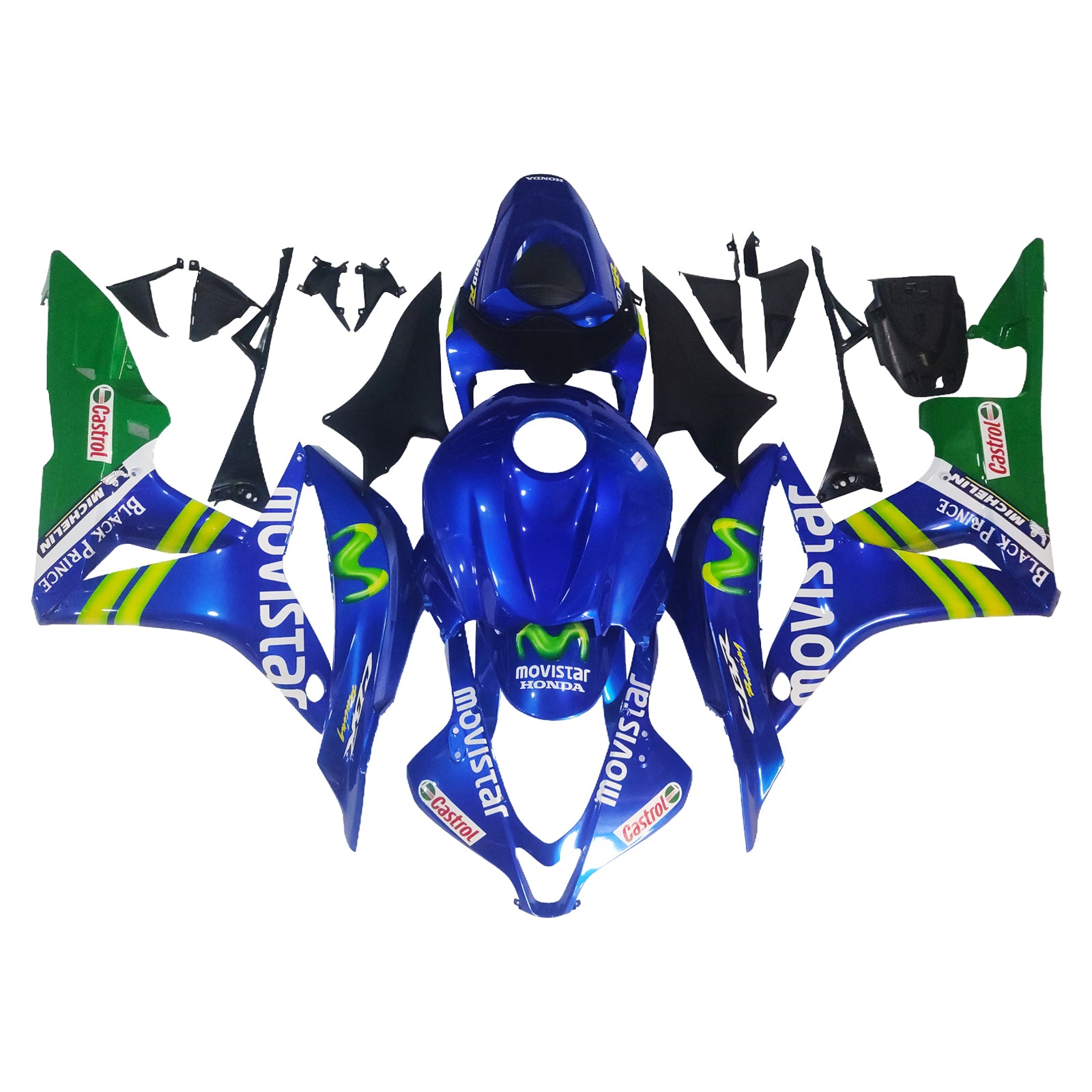 Fairings 2007-2008 Honda CBR 600 RR Blue & Green Movistar