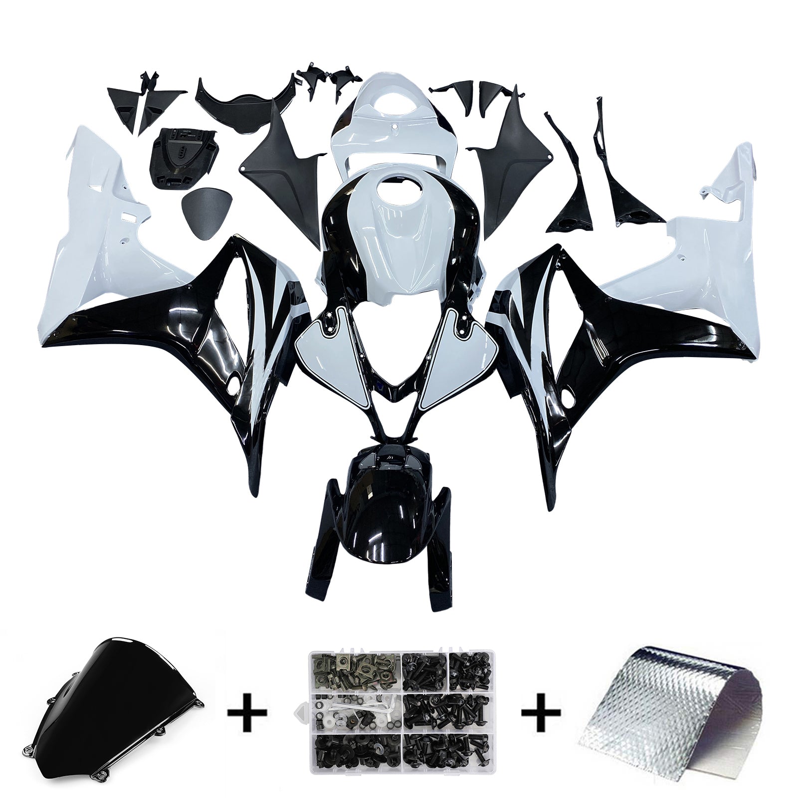 Fairings 2007-2008 Honda CBR 600 RR Black & White CBR Generic