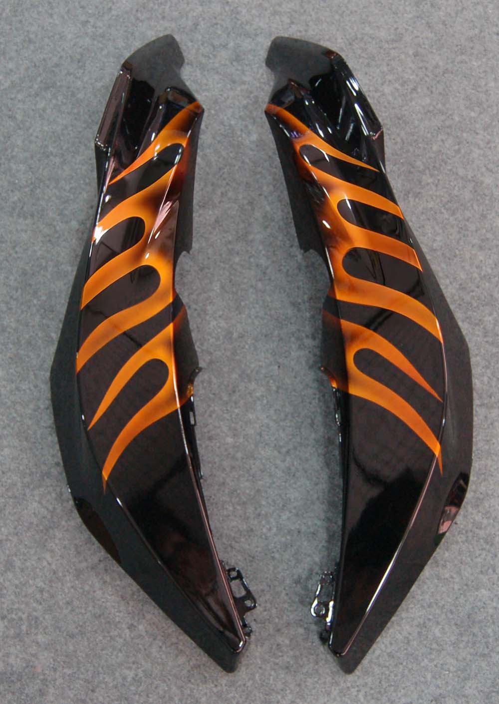 Fairings 2007-2008 Honda CBR 600 RR Black & Orange Flame Generic