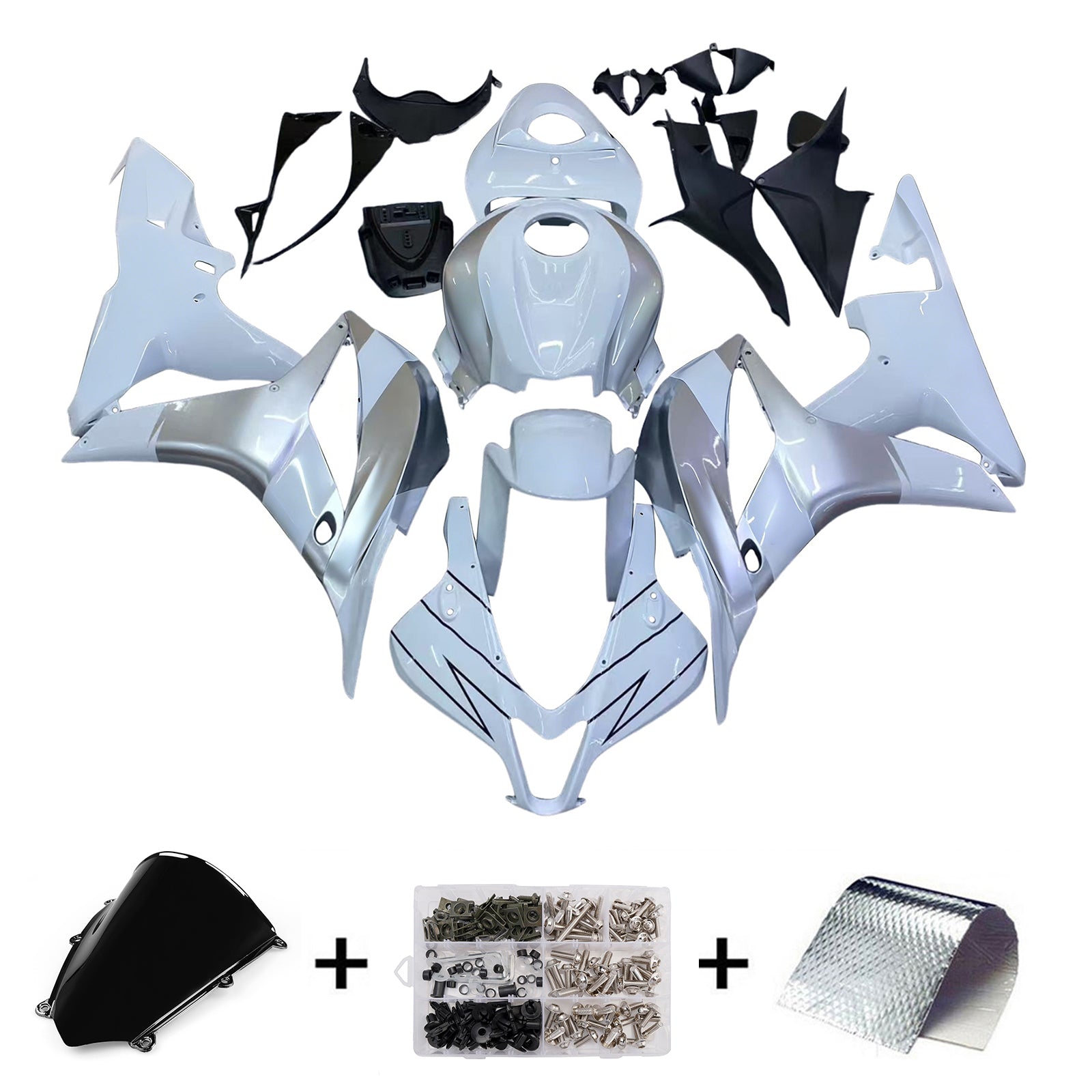 Carenados 2007-2008 Honda CBR 600 RR Plata y Blanco Repsol Genérico