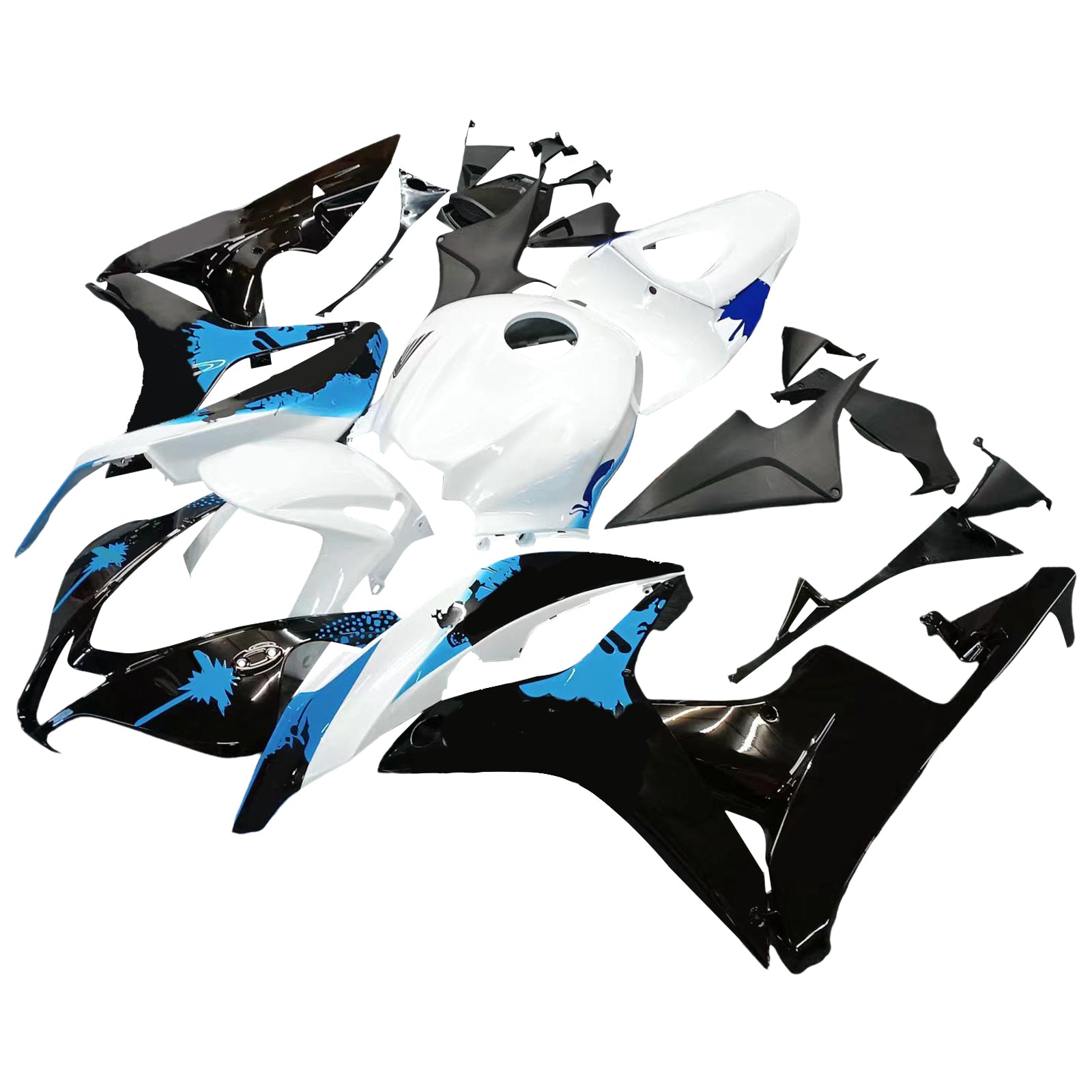 Fairings 2007-2008 Honda CBR 600 RR Black White Blue Coin RR Generic