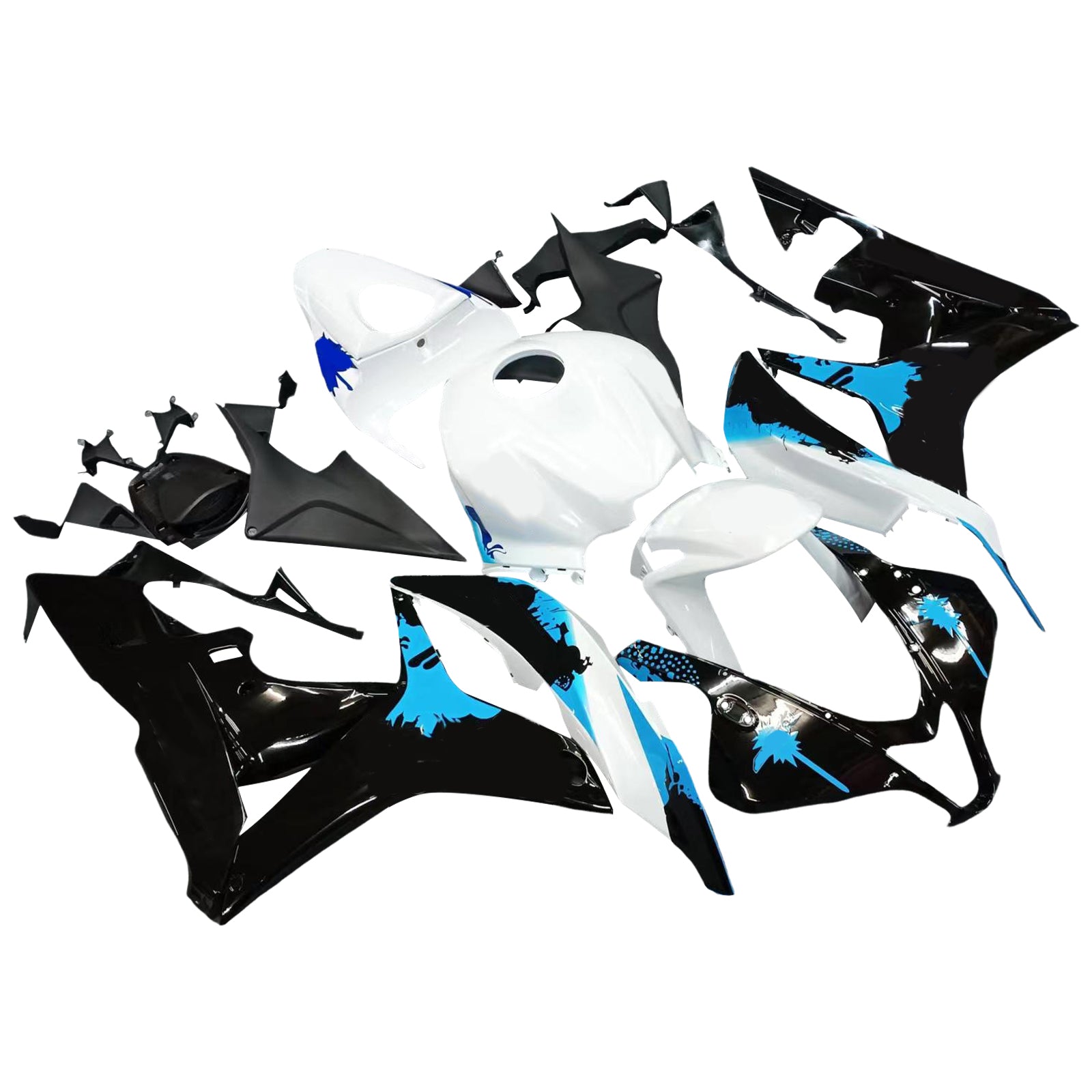 Fairings 2007-2008 Honda CBR 600 RR Black White Blue Coin RR Generic