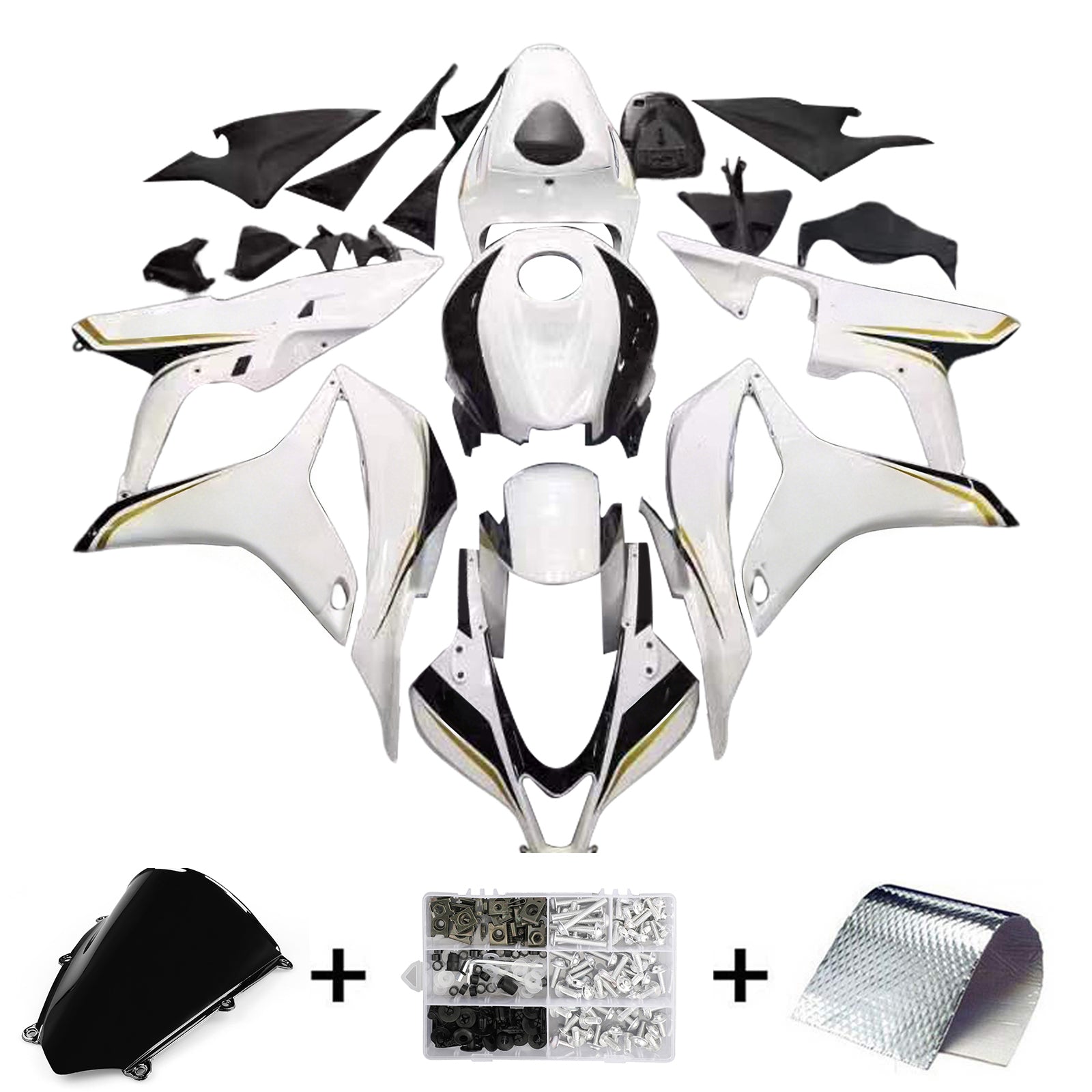 Fairings 2007-2008 Honda CBR 600 RR White & Black Playboy Generic