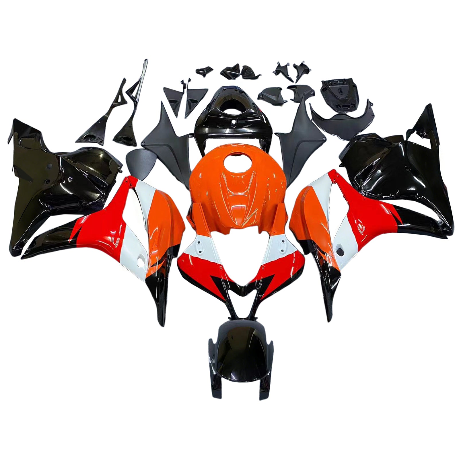 Fairings 2009-2012 Honda CBR 600 RR Black & Orange Repsol Generic