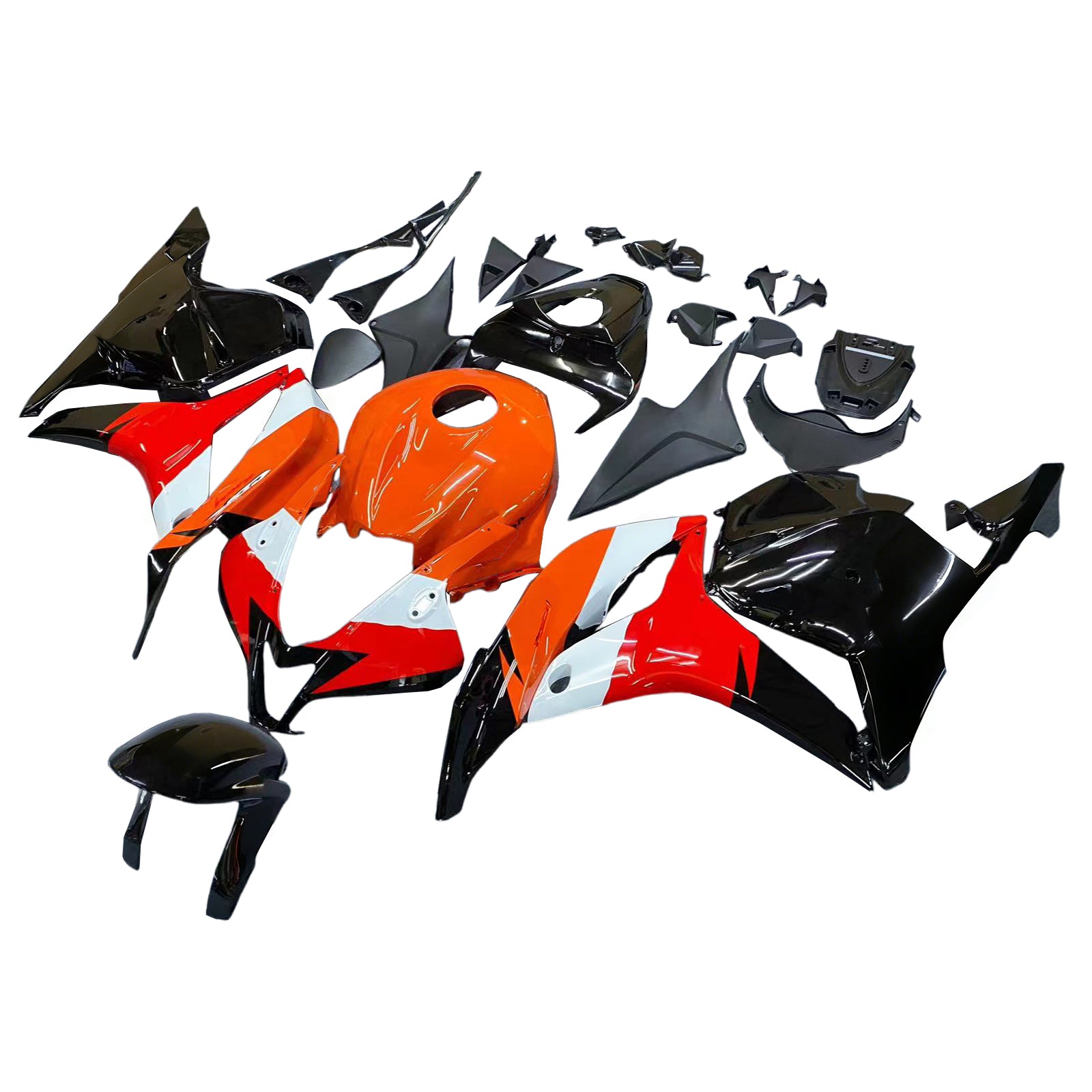 페어링 2009-2012 혼다 CBR 600 RR 블랙 & 오렌지 Repsol 제네릭