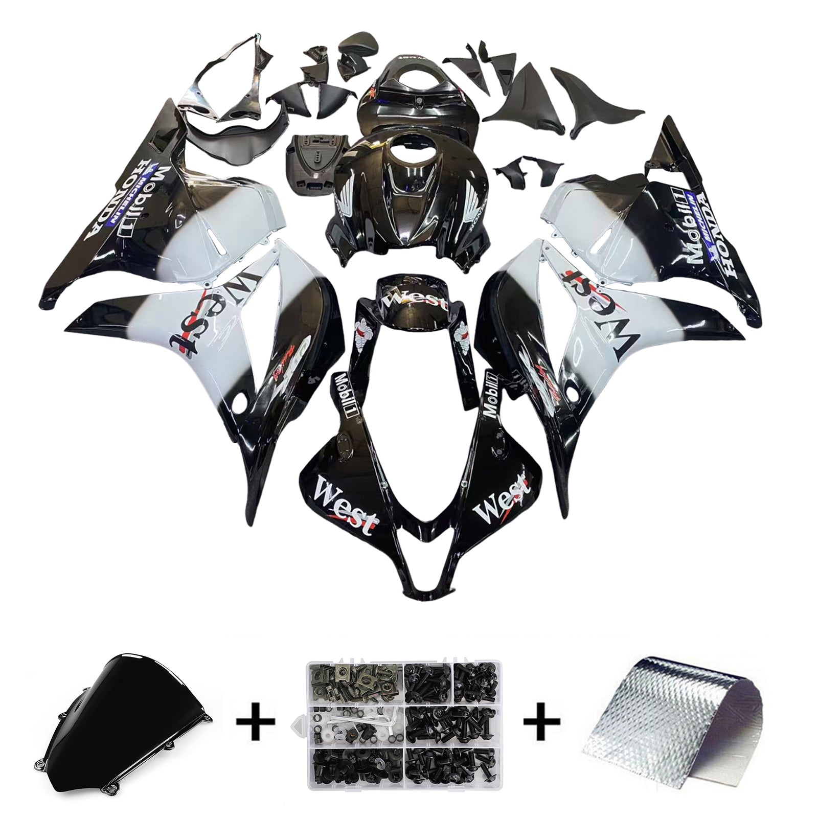 Fairings 2009-2012 Honda CBR 600 RR Black West CBR Generic