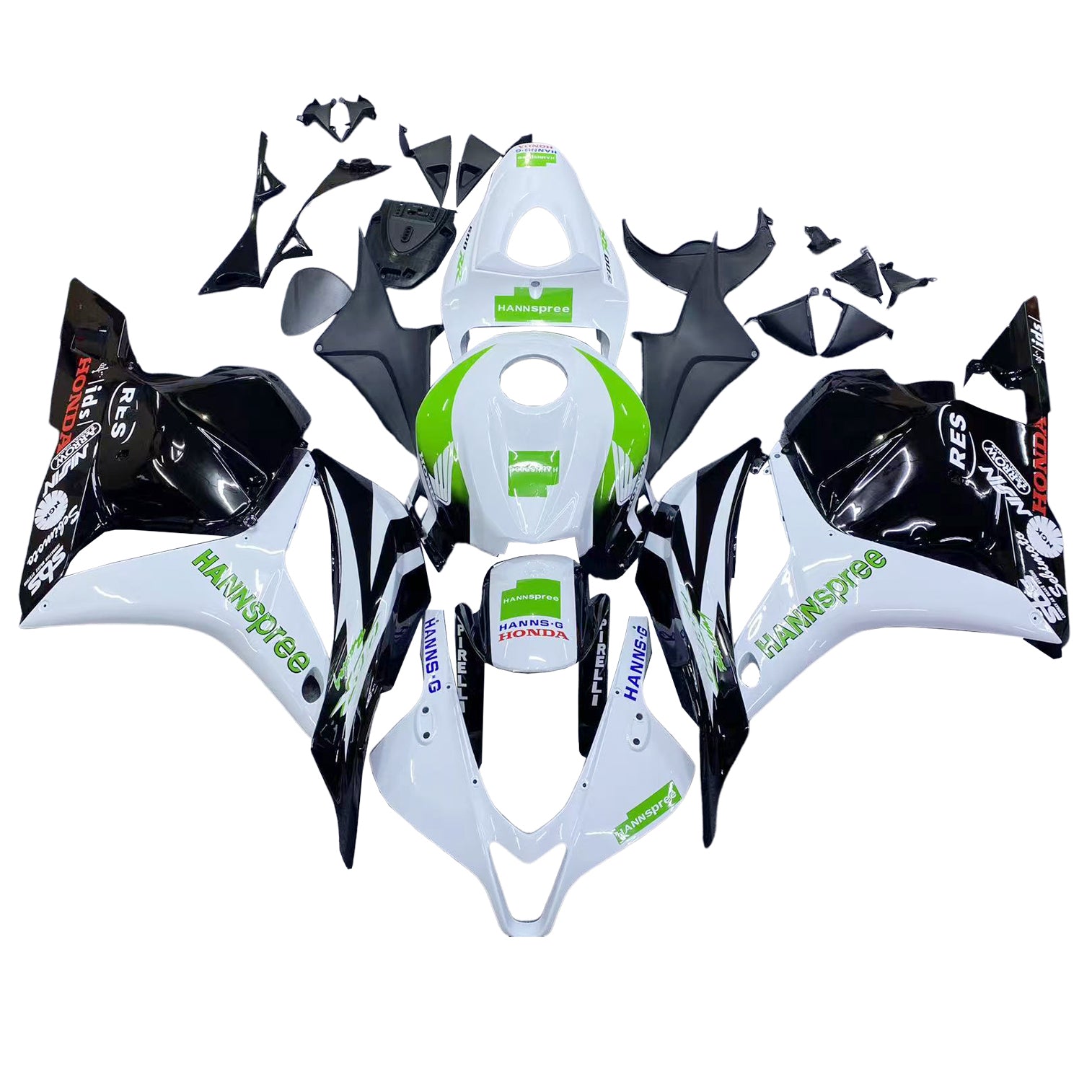 Fairings 2009-2012 Honda CBR 600 RR White & Black Hannspree Generic