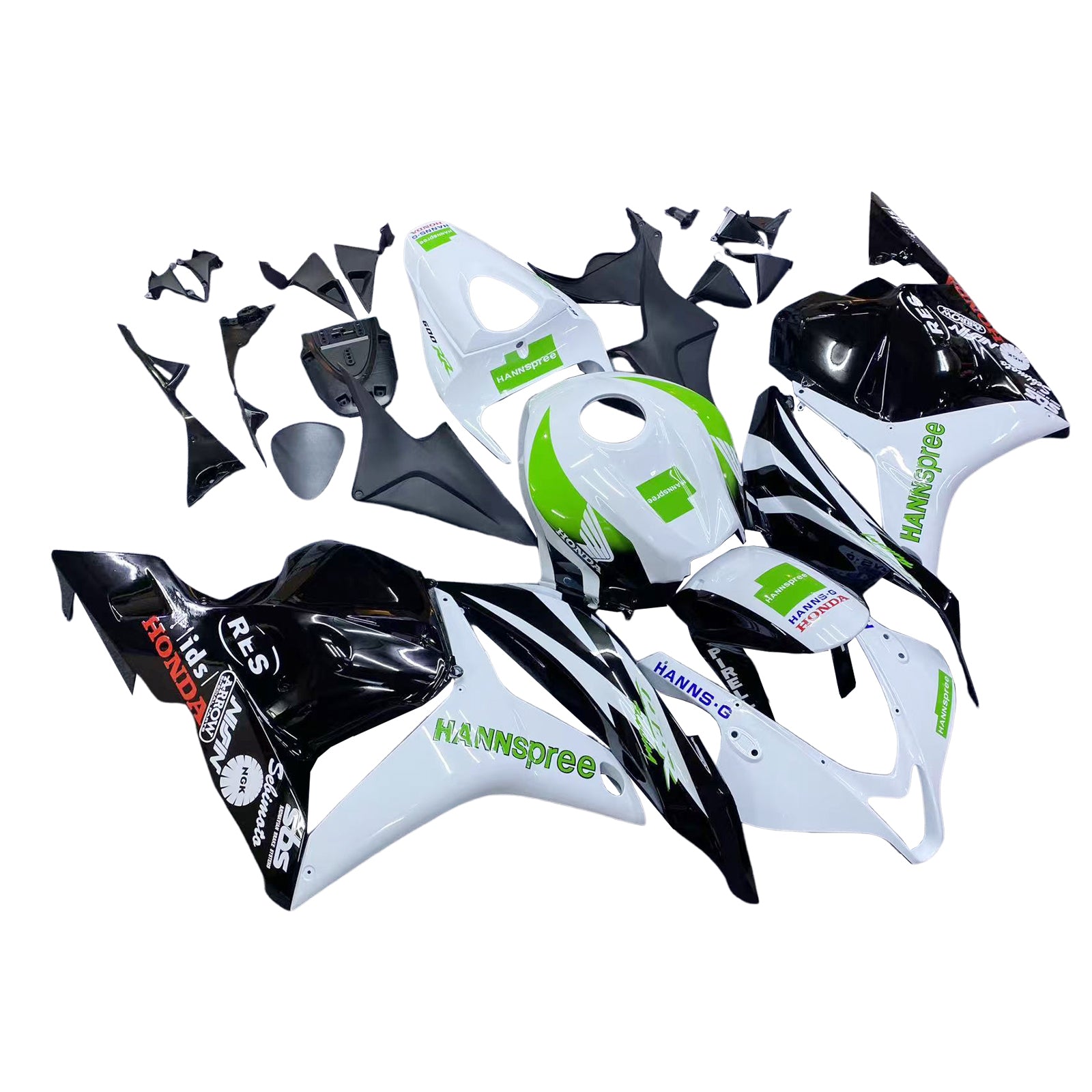 Fairings 2009-2012 Honda CBR 600 RR White & Black Hannspree Generic