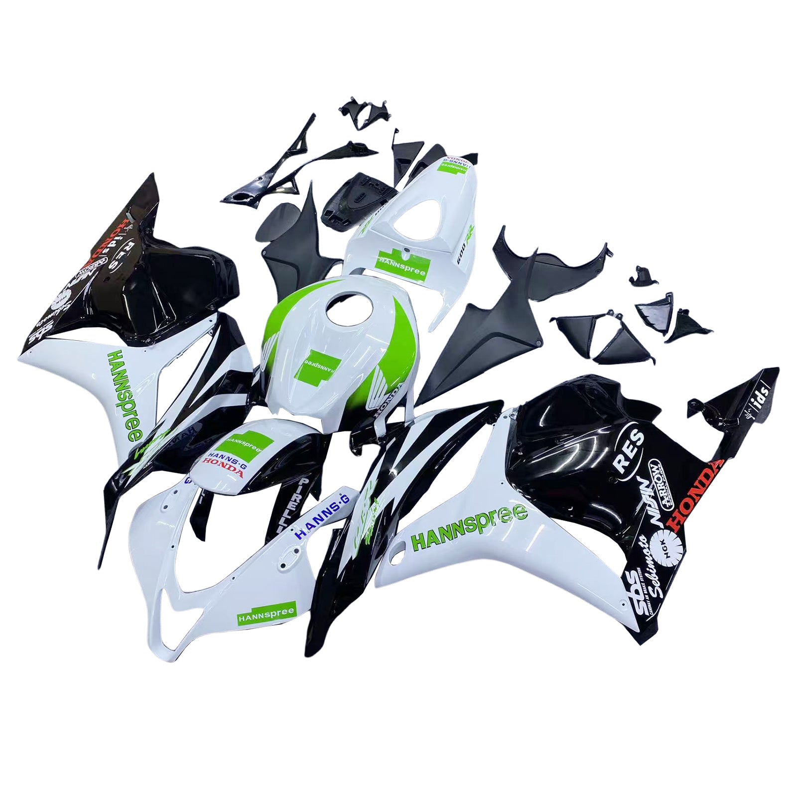 Fairings 2009-2012 Honda CBR 600 RR White & Black Hannspree Generic