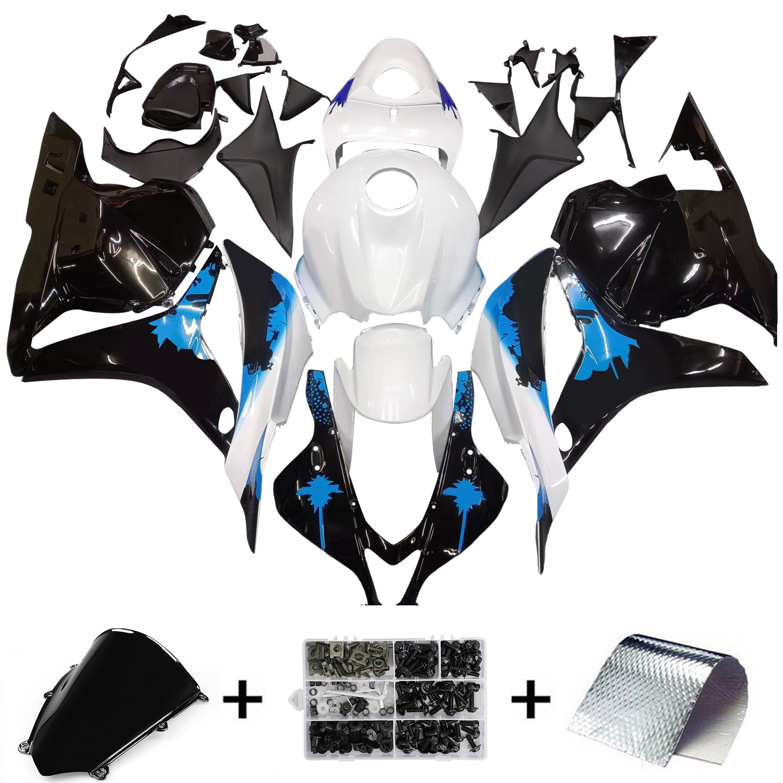 Fairings 2009-2012 Honda CBR 600 RR White Black Blue Coin RR Generic