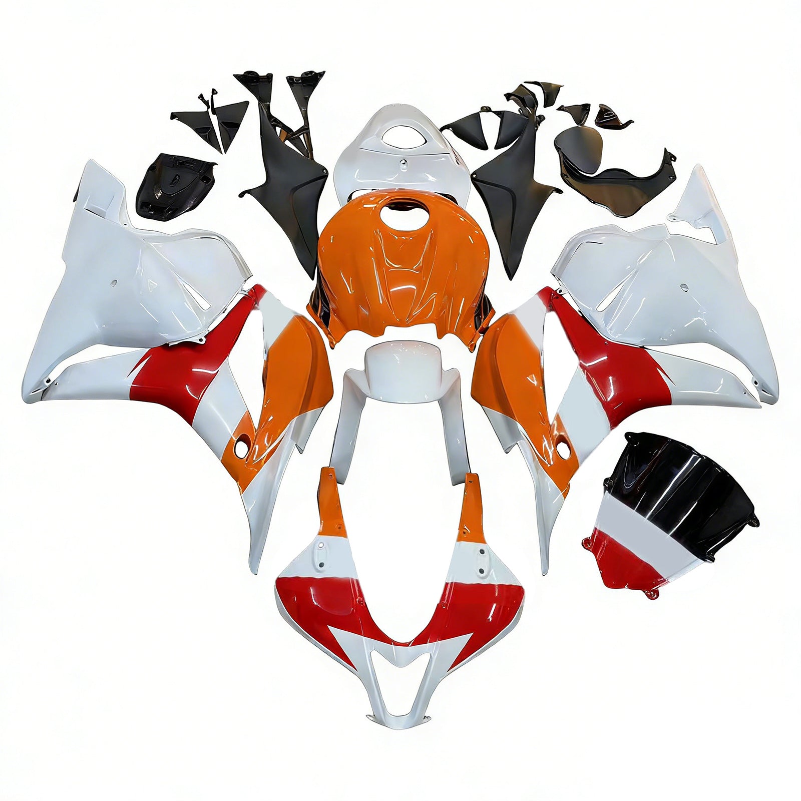 Carenados 2009-2012 Honda CBR 600 RR Naranja y Blanco Repsol Genérico