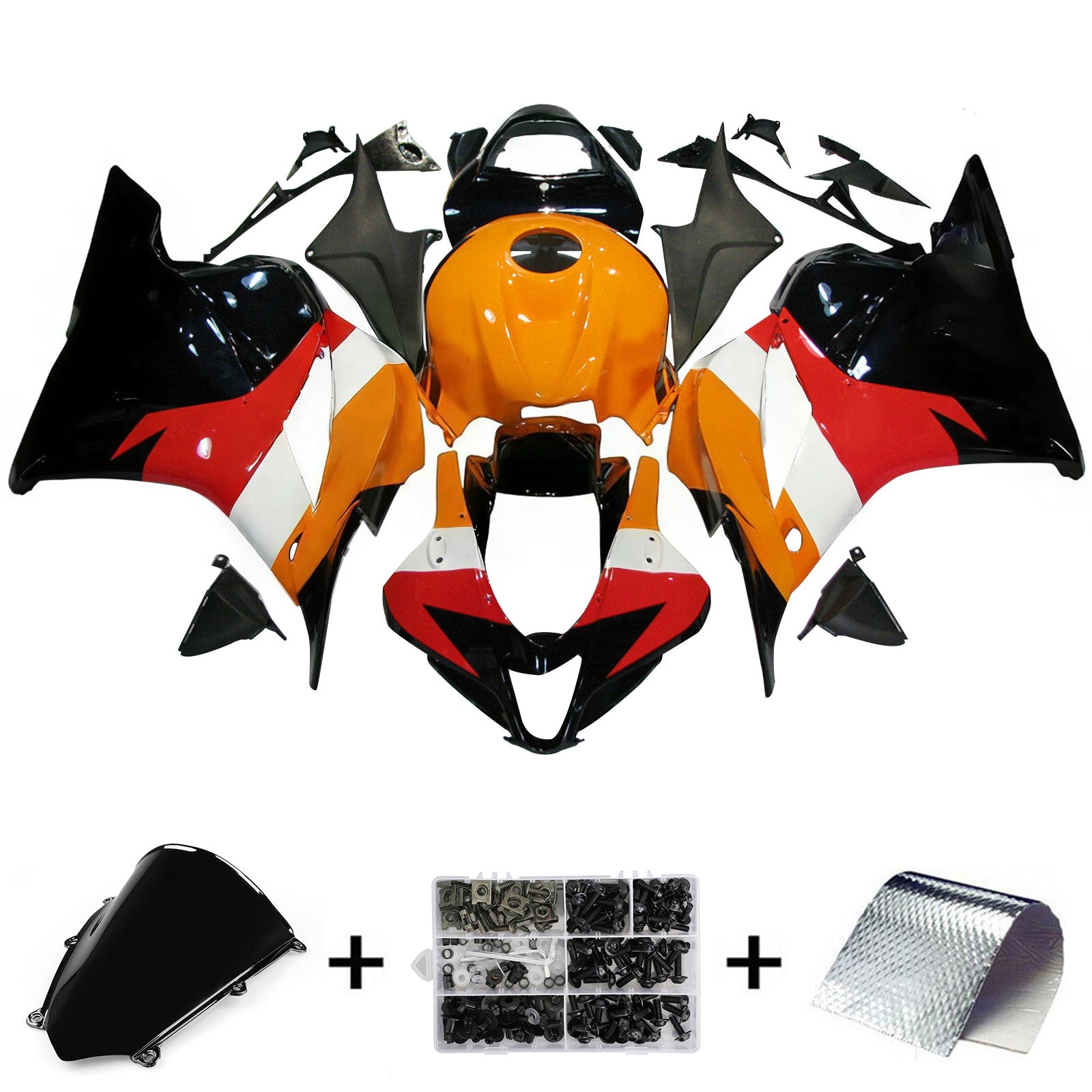 Fairing Kit Fit Honda CBR 600 RR F5 2009-2012 10 11 Orange Black Generic