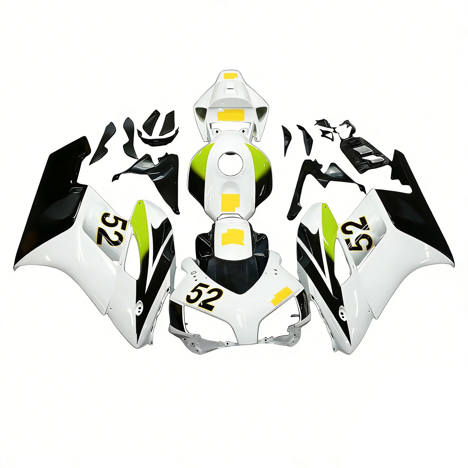 Fairings 2004-2005 Honda CBR 1000 RR White Black Hannspree Generic