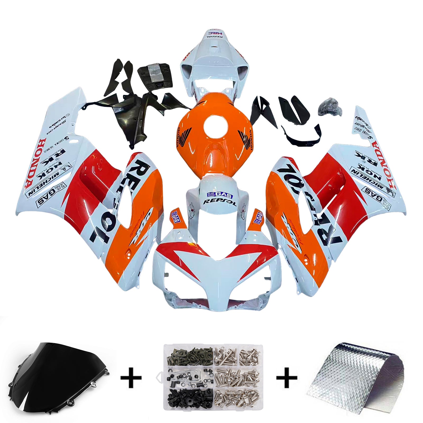 Fairings 2004-2005 Honda CBR 1000 RR White Orange Repsol Generic