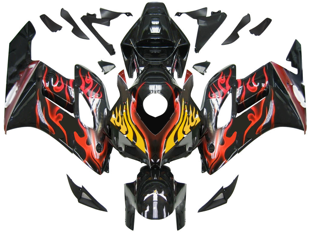 Fairings 2004-2005 Honda CBR 1000 RR Black & Red Flame Shark Generic