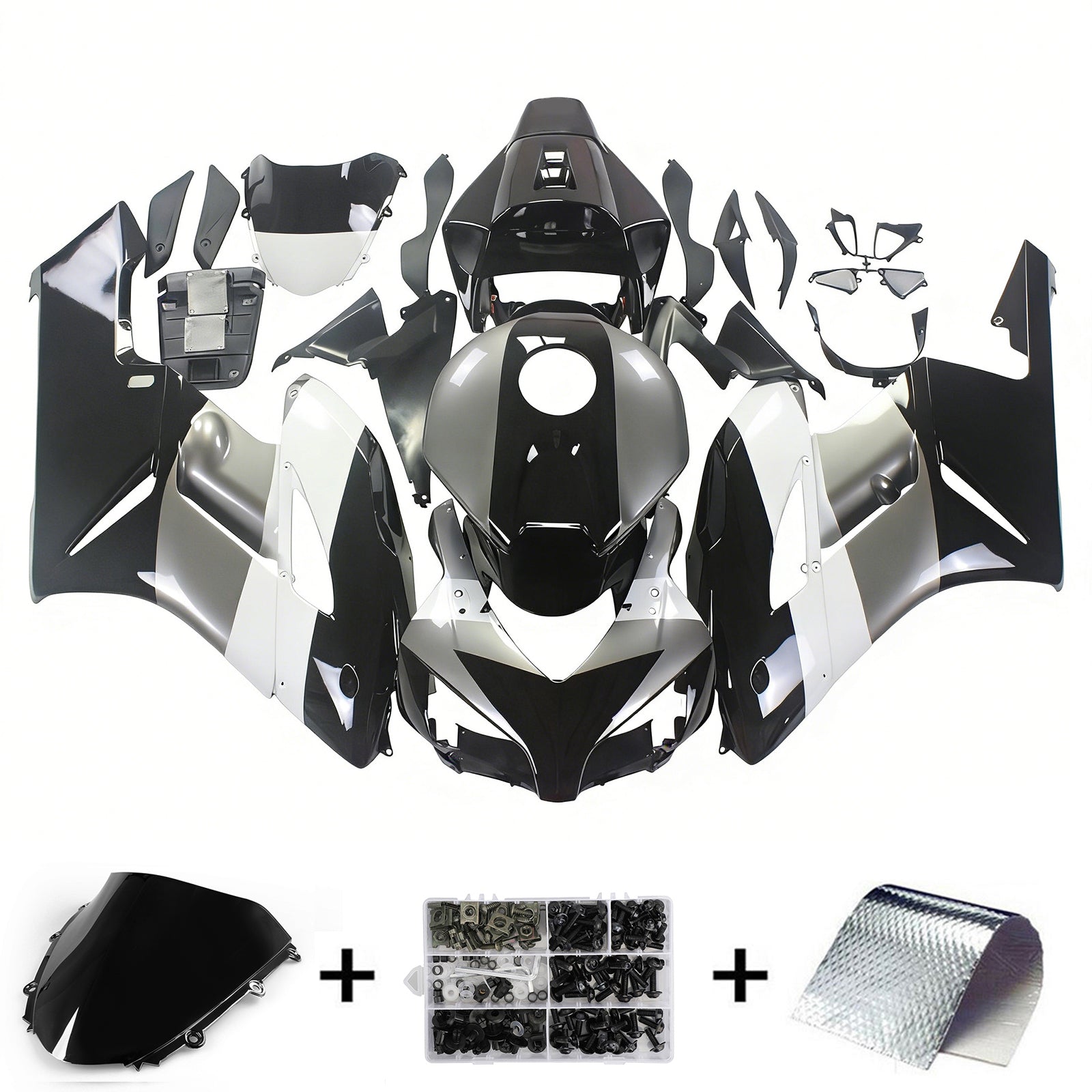 Fairings 2004-2005 Honda CBR 1000 RR Black Silver Repsol Generic