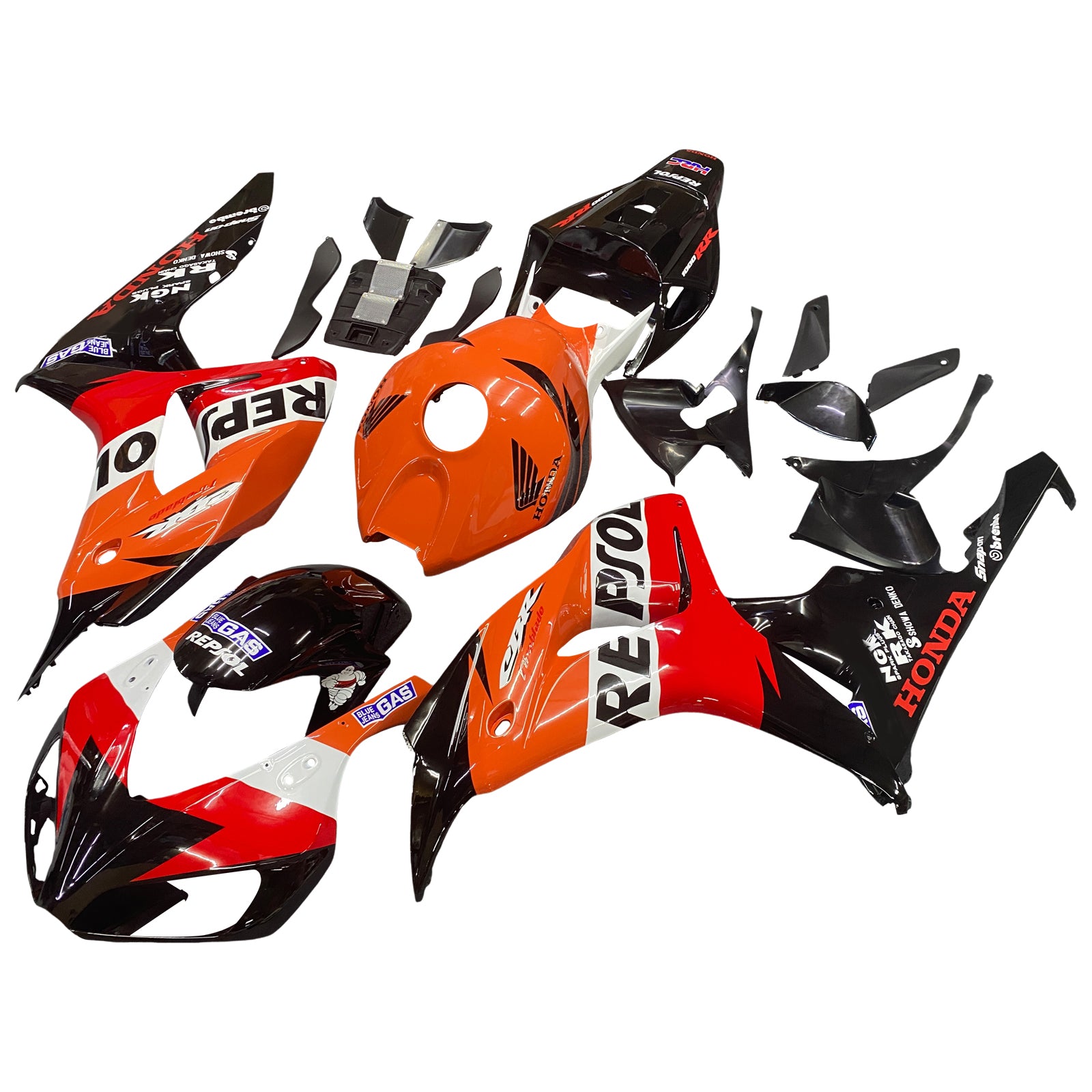 Fairings 2006-2007 Honda CBR 1000 RR Black Orange Repsol Generic