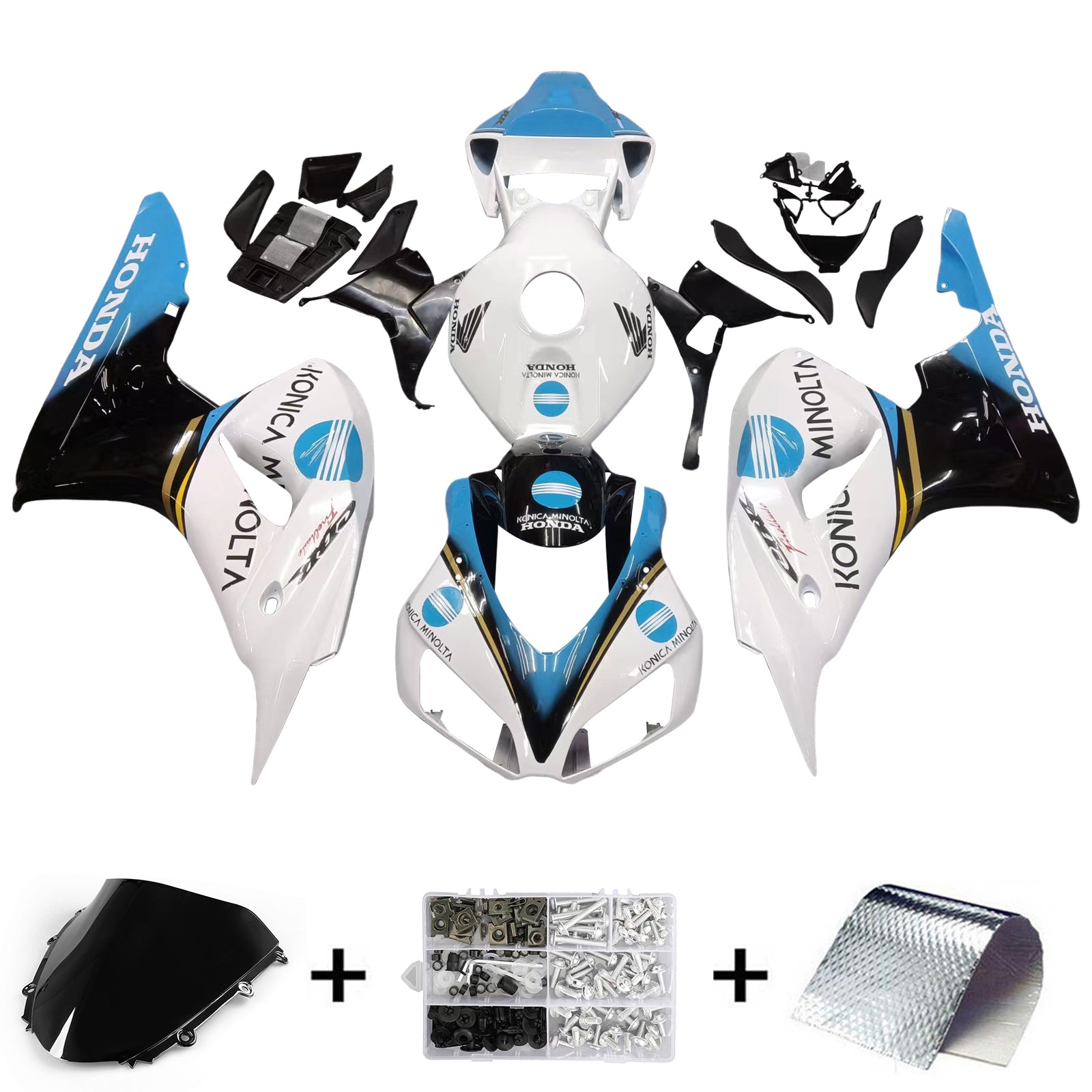Fairings 2006-2007 Honda CBR 1000 RR White Konica Minolta Generic